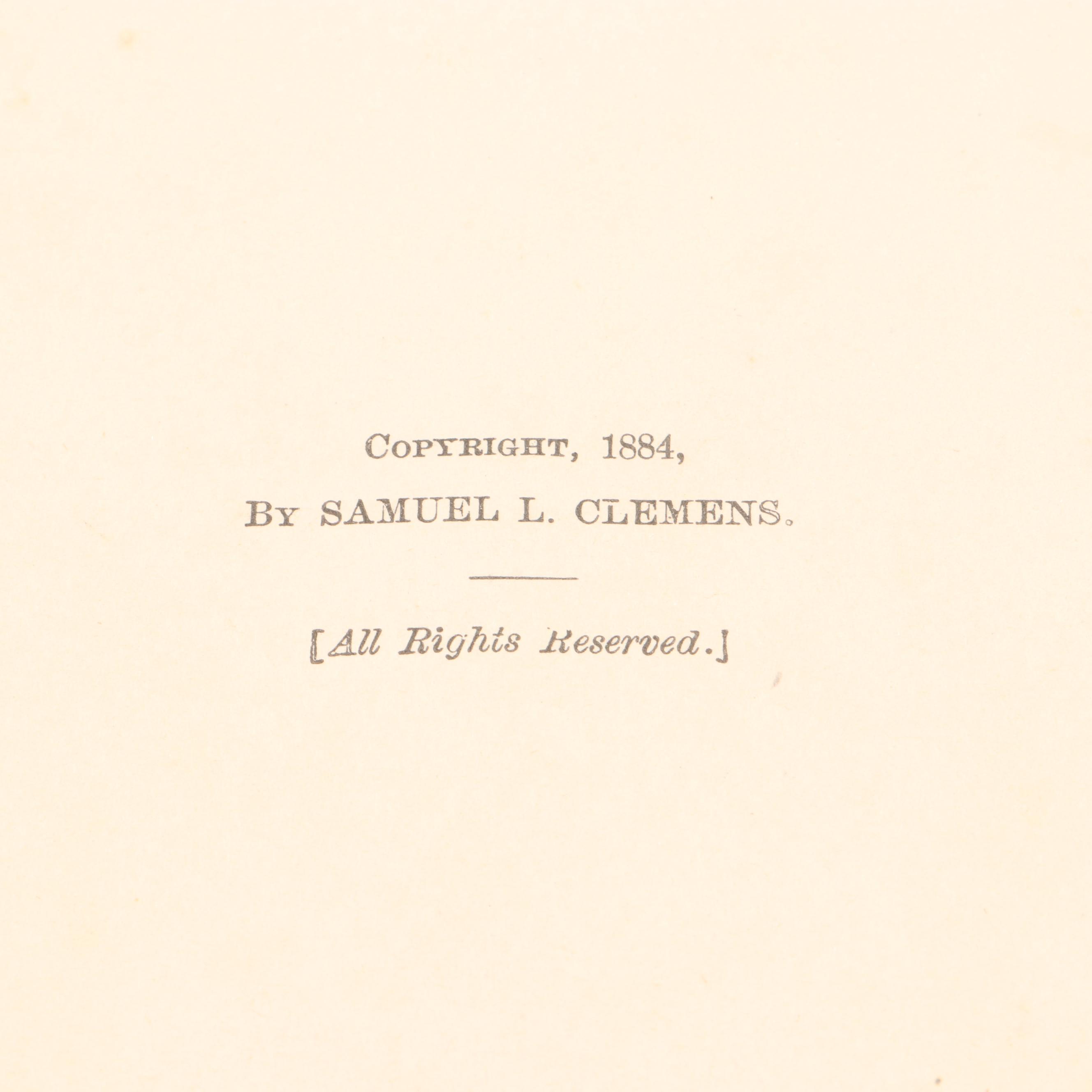First American Edition, Third State "Huckleberry Finn" by Mark Twain, 1885