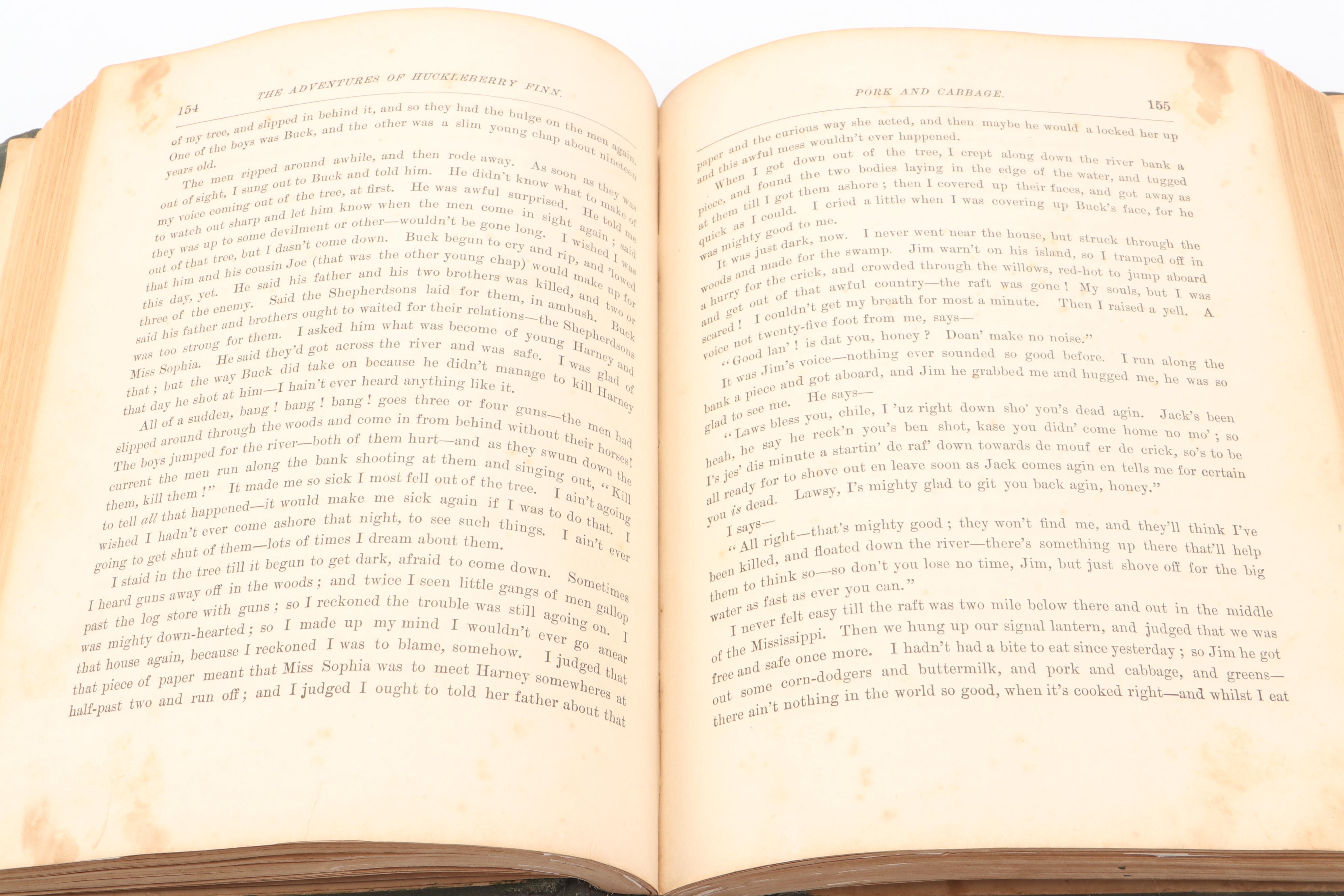 First American Edition, Third State "Huckleberry Finn" by Mark Twain, 1885