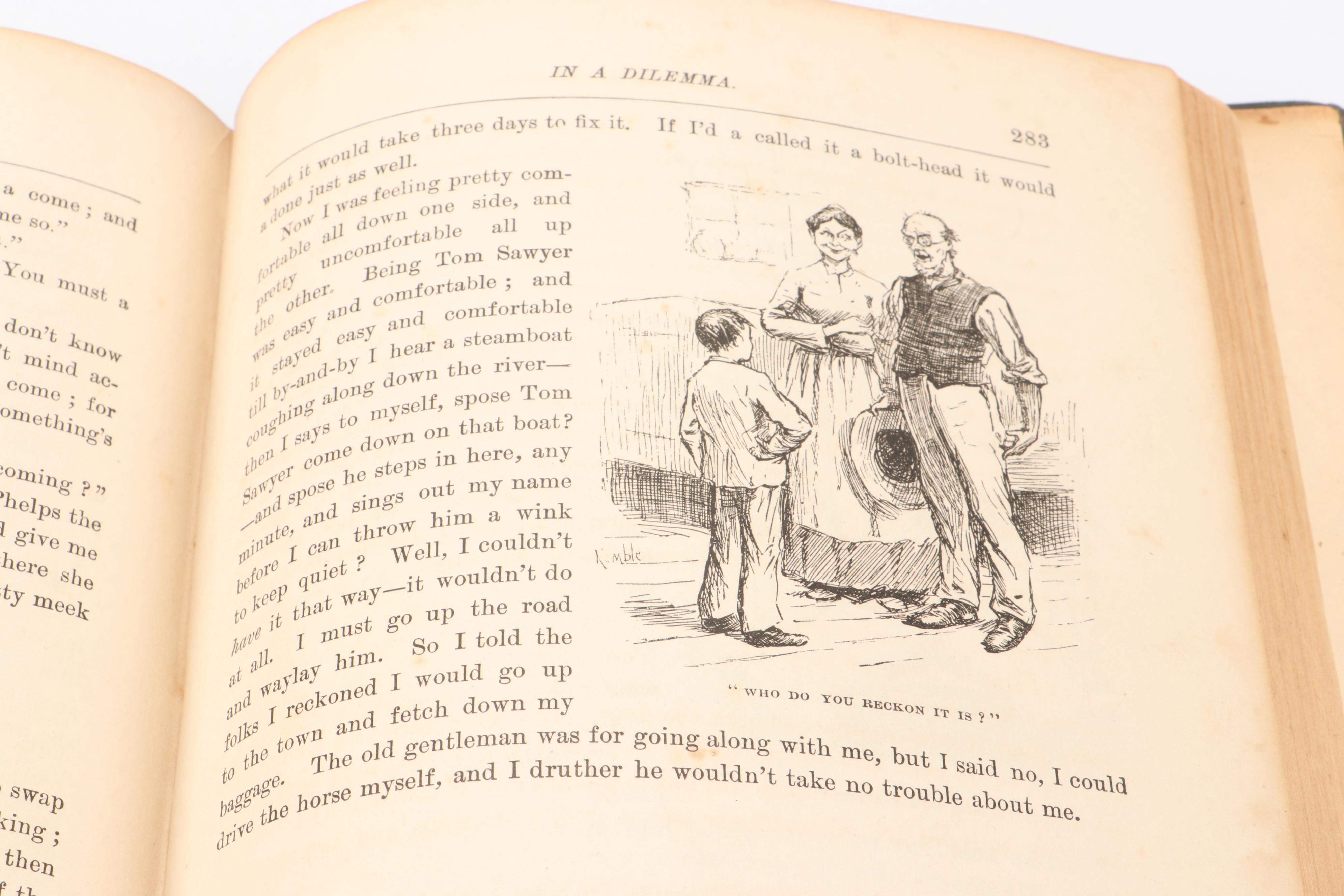 First American Edition, Third State "Huckleberry Finn" by Mark Twain, 1885