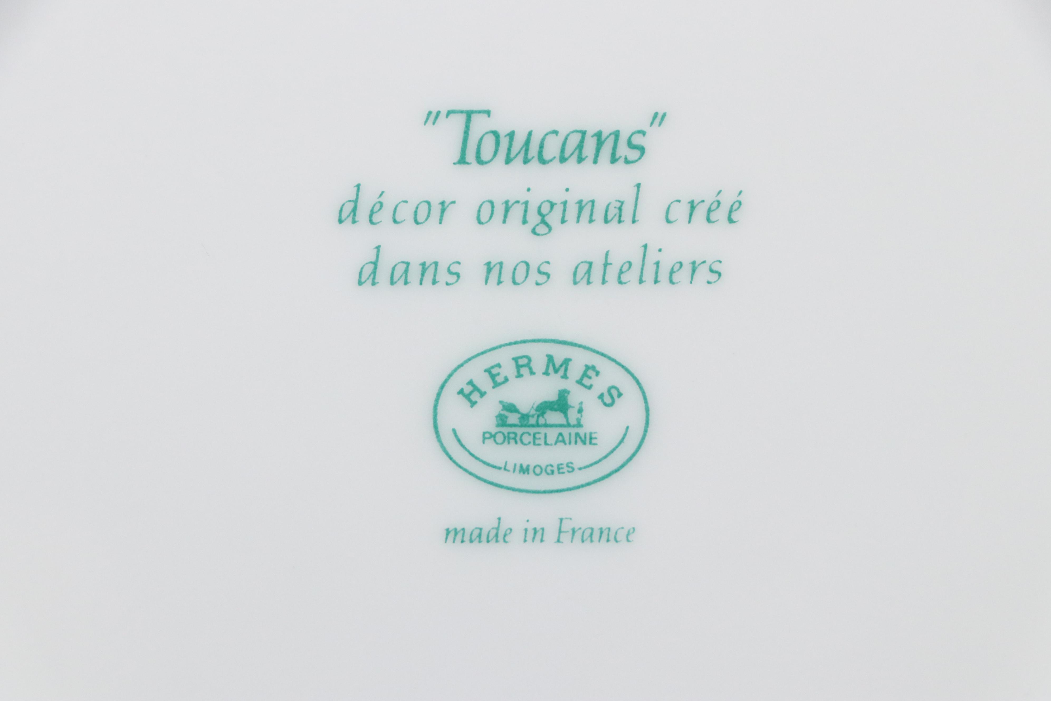 Hermès "Toucans" Porcelain Dinnerware and Planter, 1991–2017