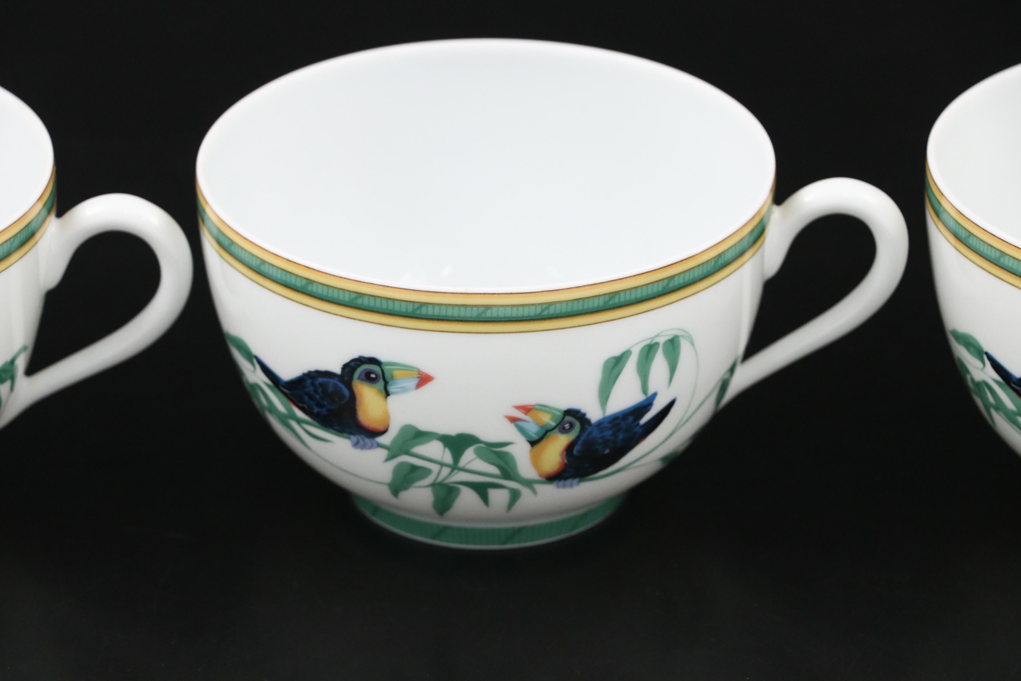 Hermès "Toucans" Porcelain Dinnerware and Planter, 1991–2017