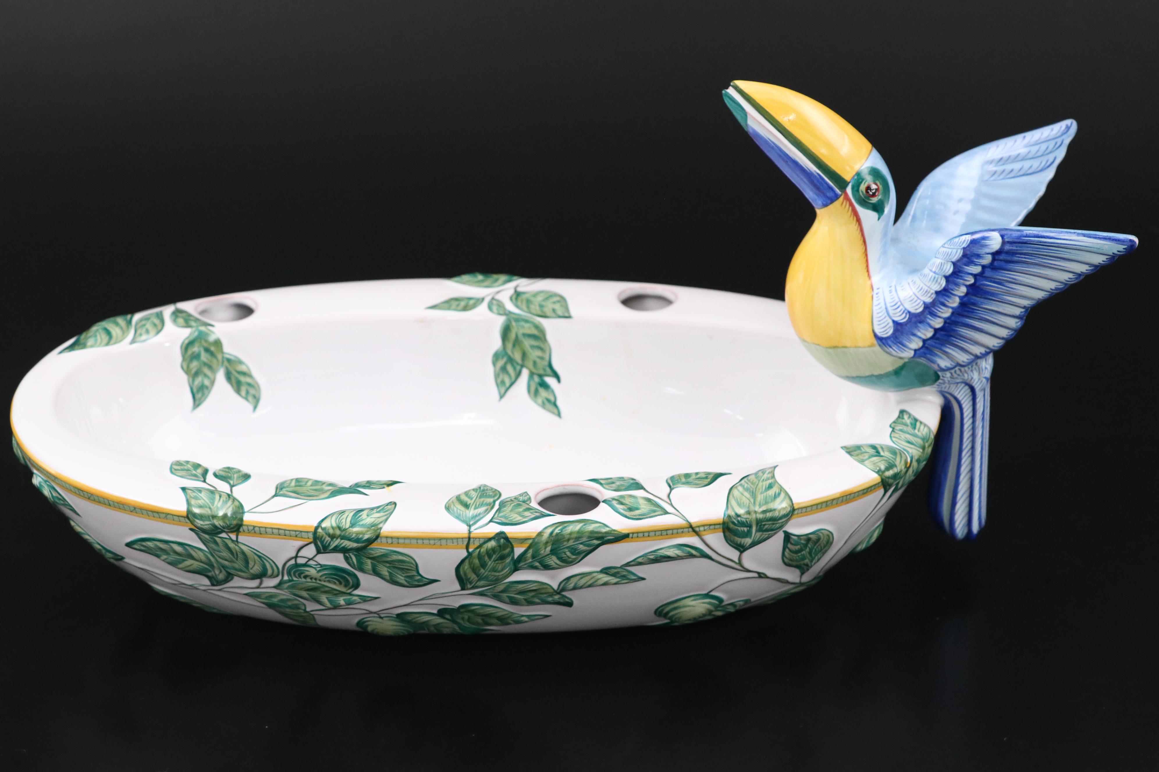Hermès "Toucans" Porcelain Dinnerware and Planter, 1991–2017
