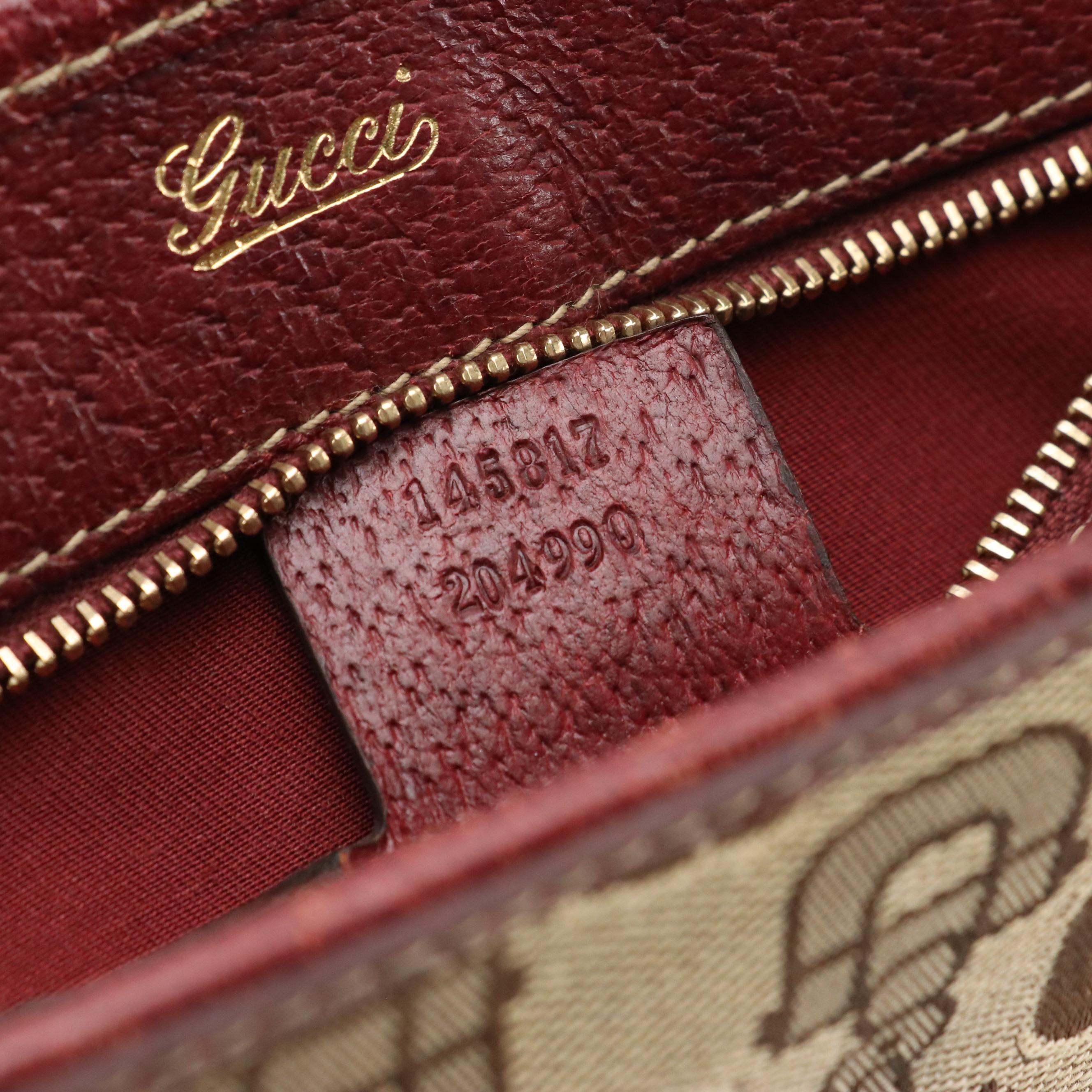 Gucci Piston Lock Small Tote in Horsebit Jacquard Canvas