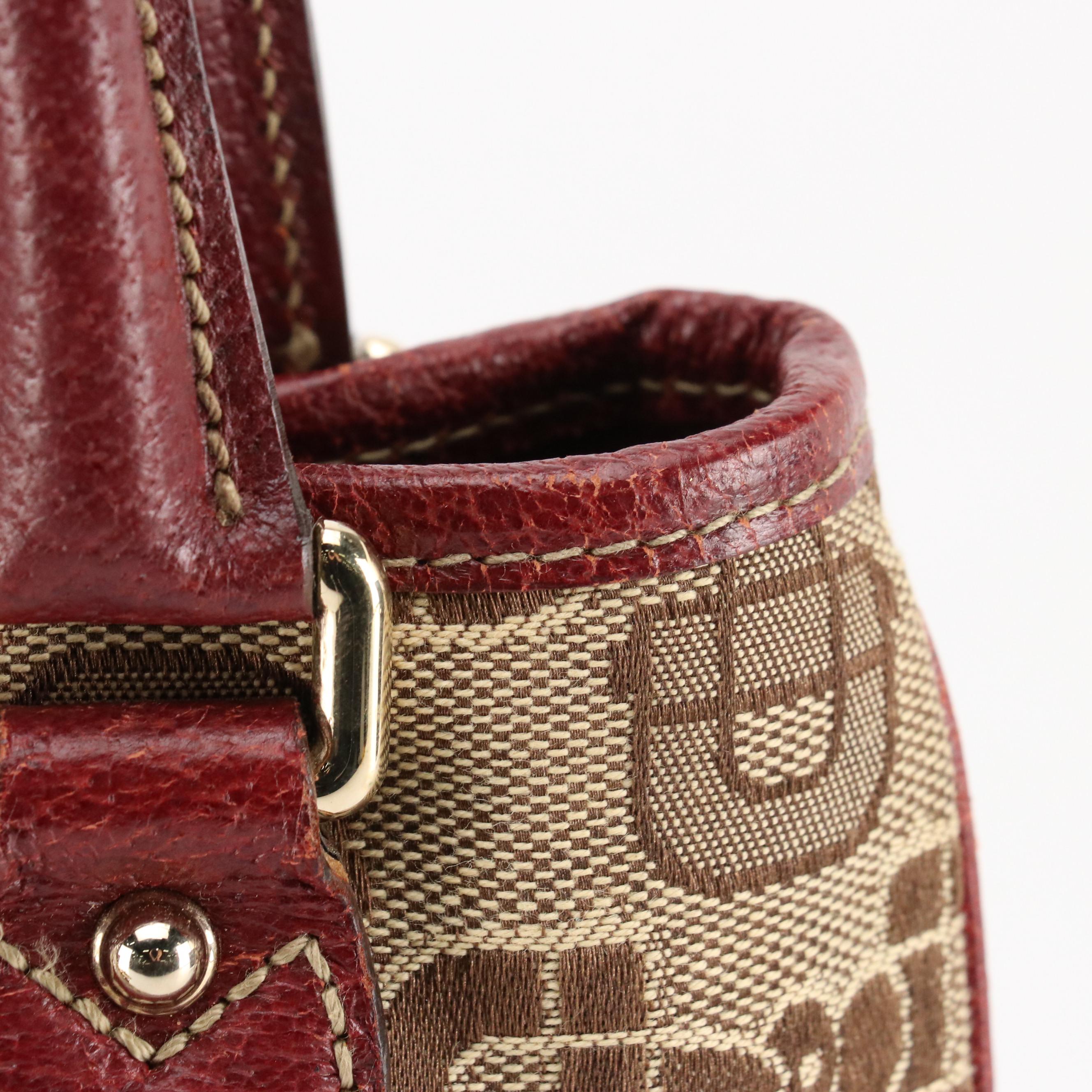 Gucci Piston Lock Small Tote in Horsebit Jacquard Canvas