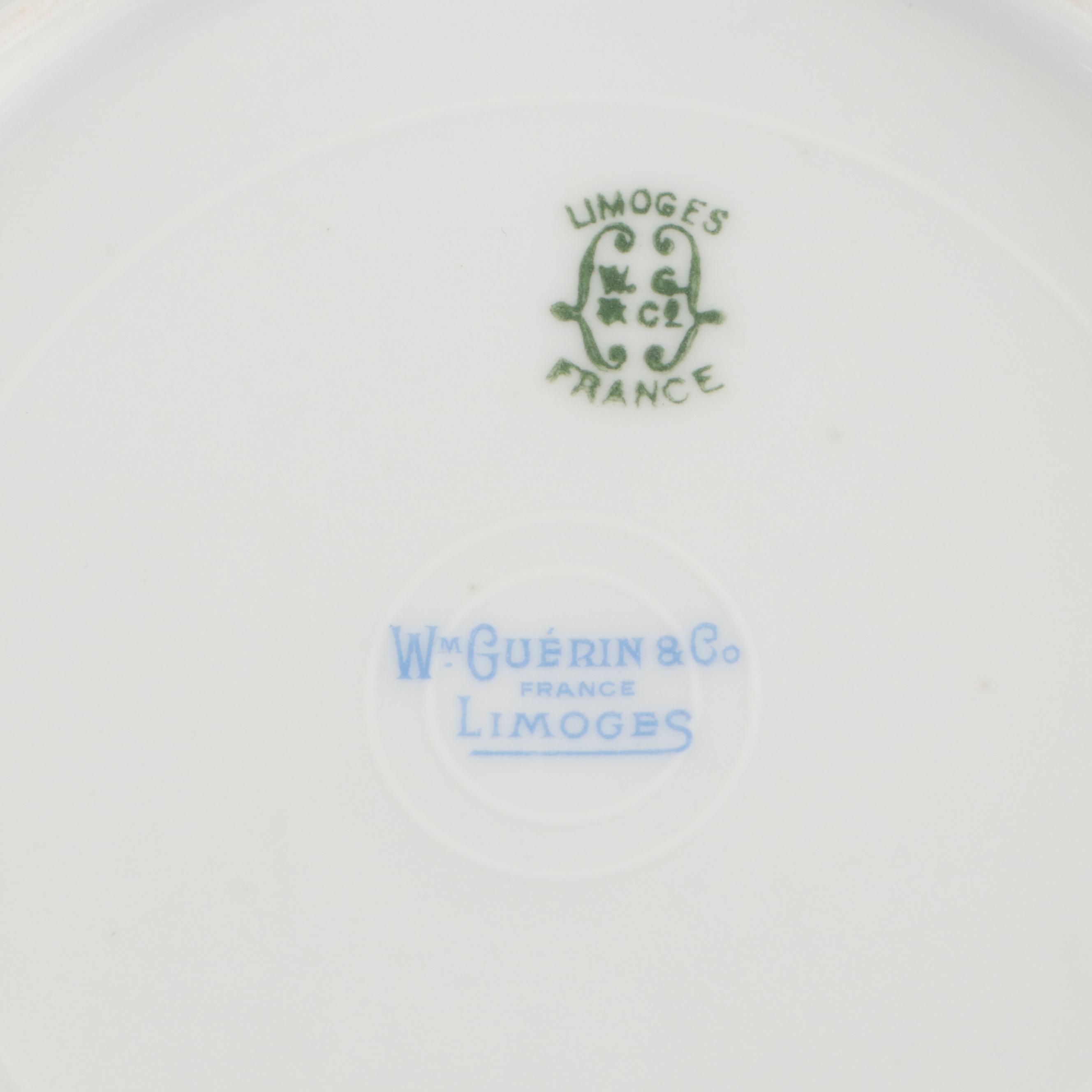 William Guerin & Co. and Other Limoges Porcelain Tableware