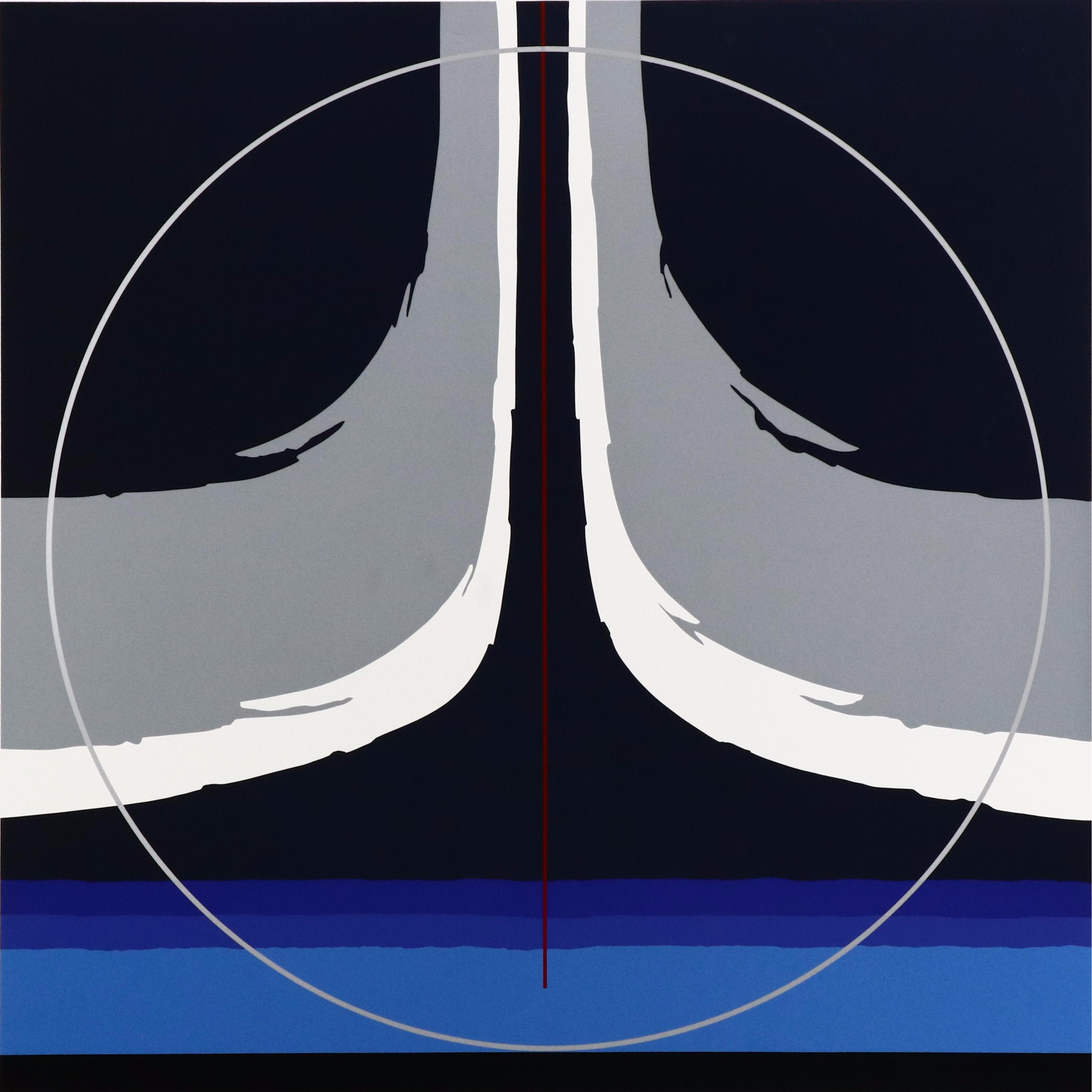 Thomas Whelan Benton Abstract Serigraph "Earthline Red," 1981