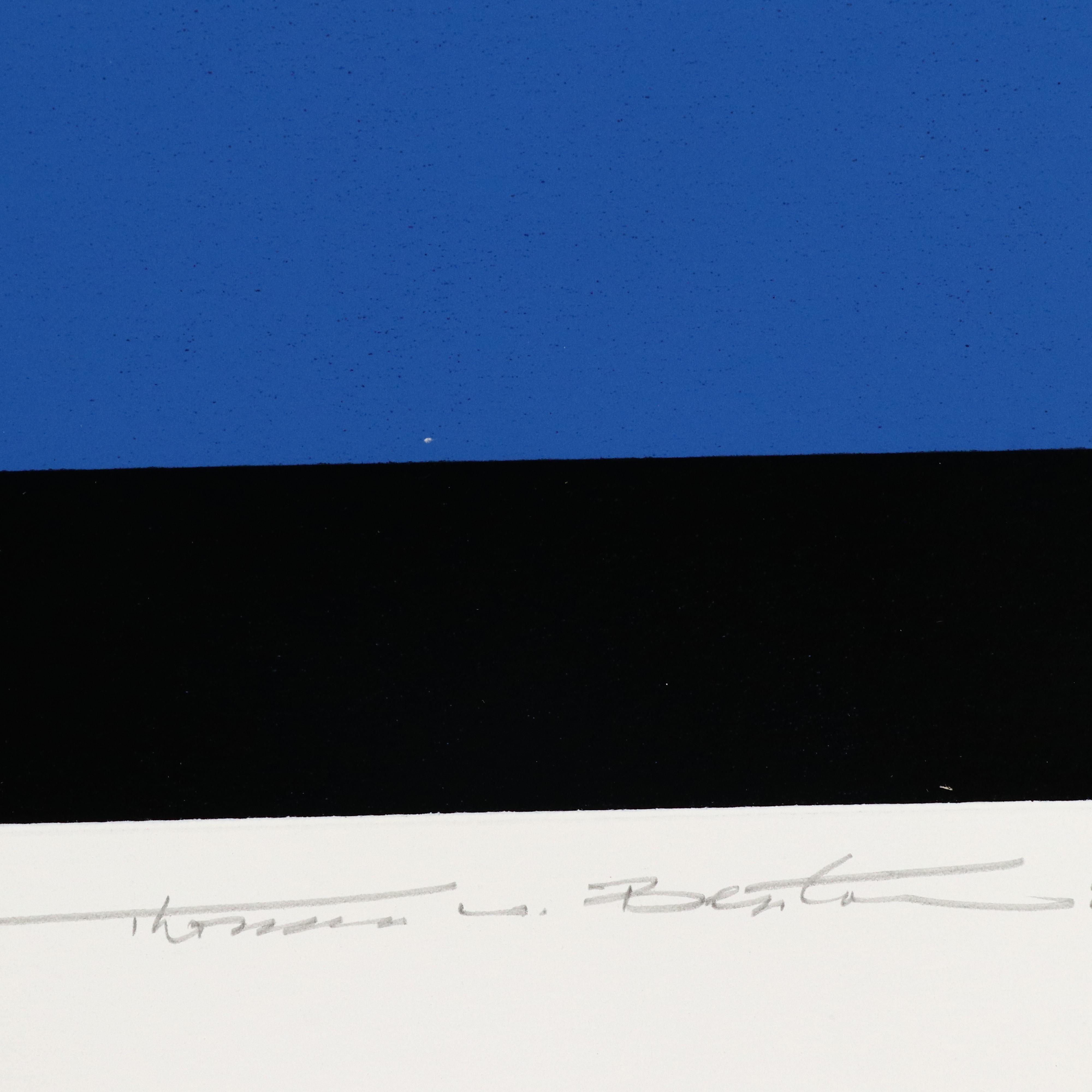 Thomas Whelan Benton Abstract Serigraph "Earthline Red," 1981