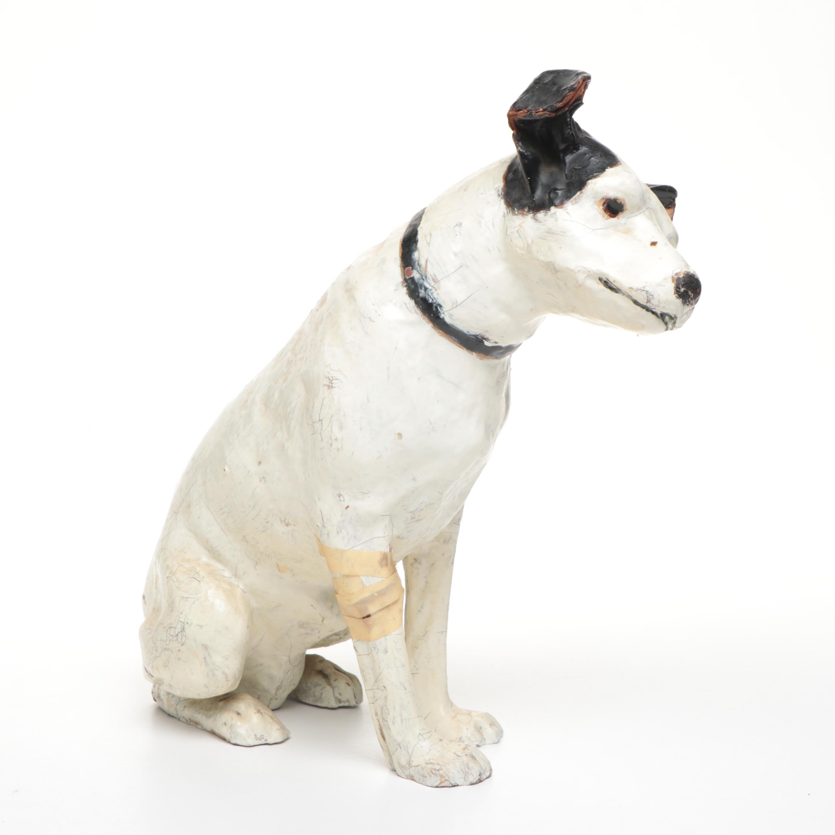 RCA Old King Cole Nipper Papier-Mâché Advertising Figurine, Early 20th Century