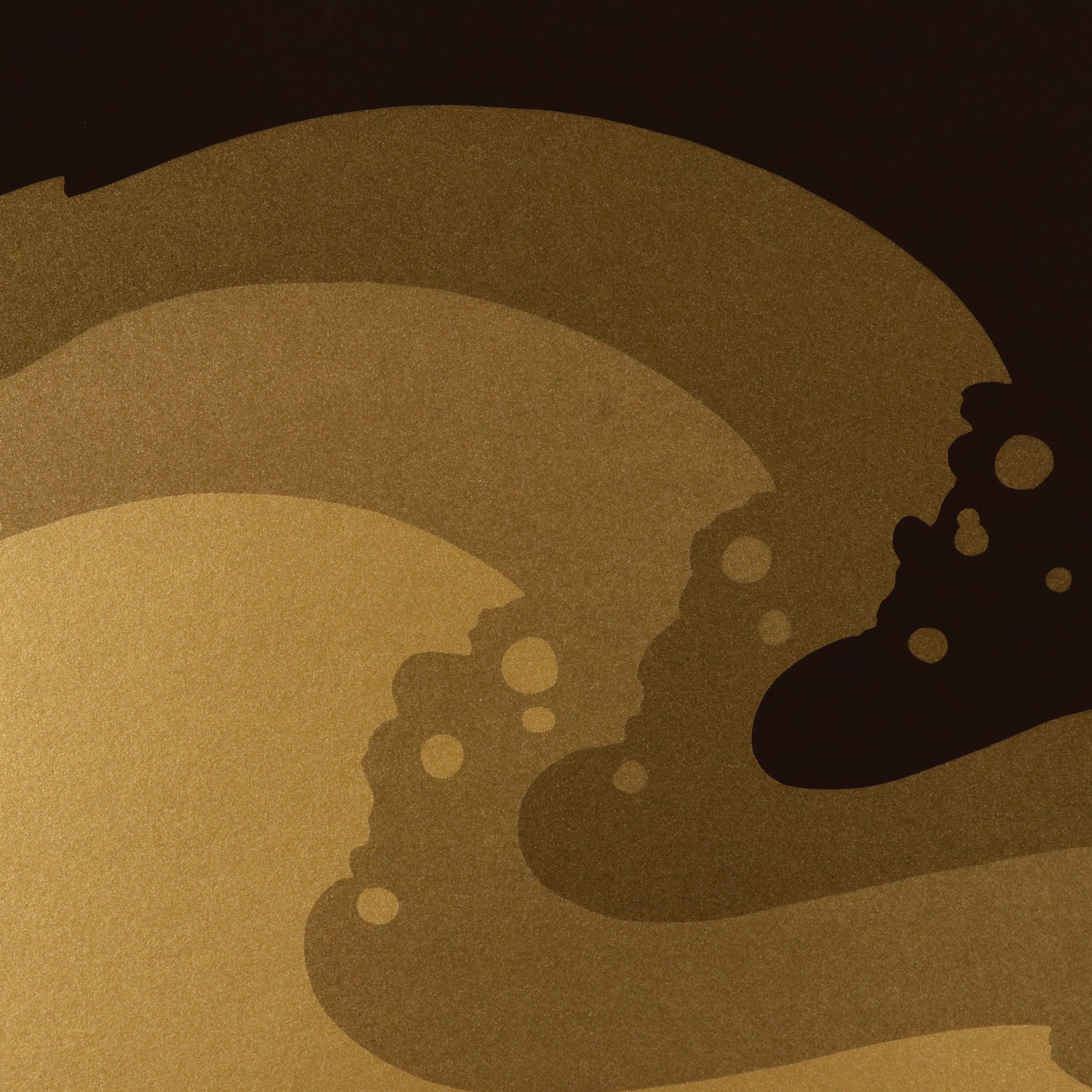 Thomas Whelan Benton Abstract Serigraph "Golden Waves," 1979