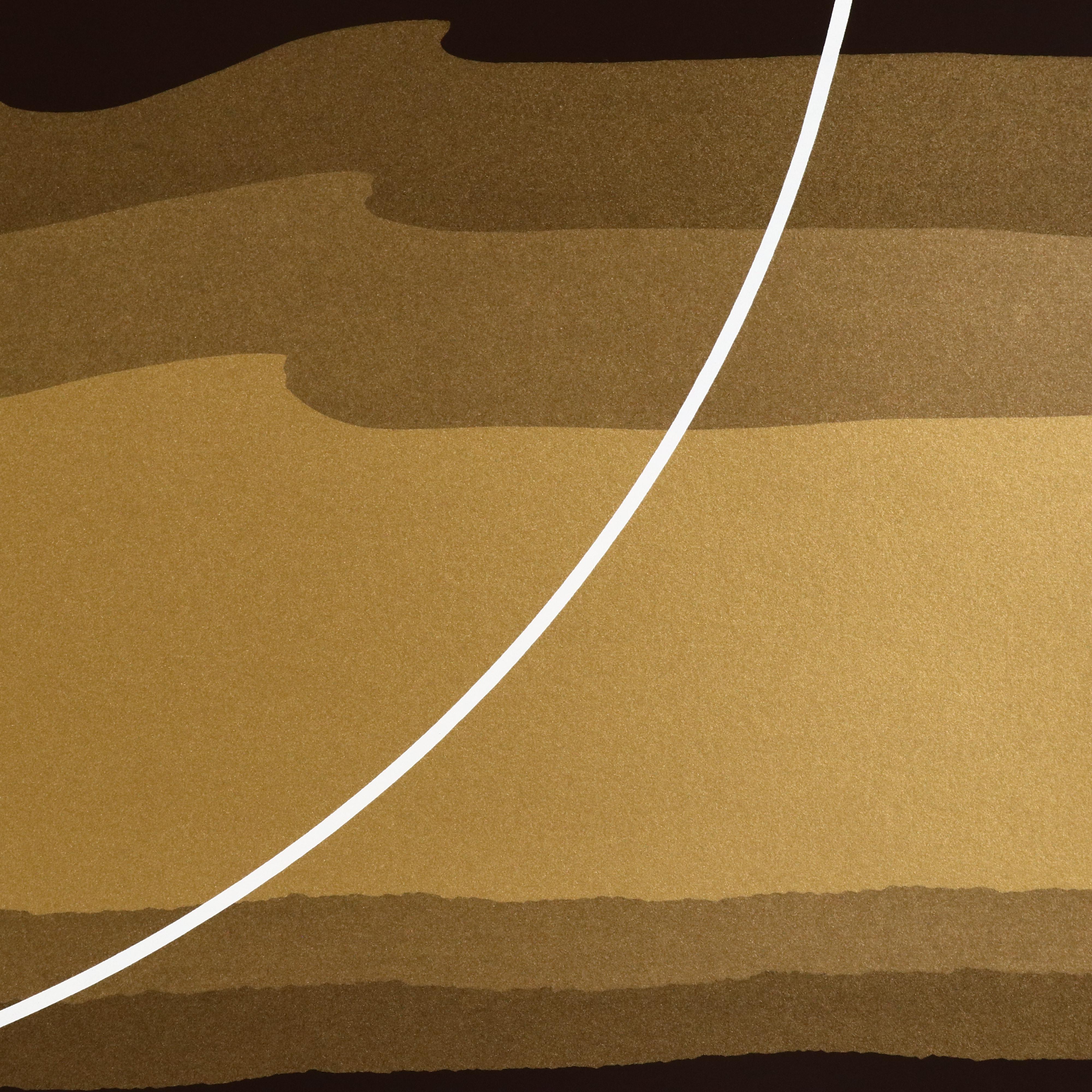 Thomas Whelan Benton Abstract Serigraph "Golden Waves," 1979