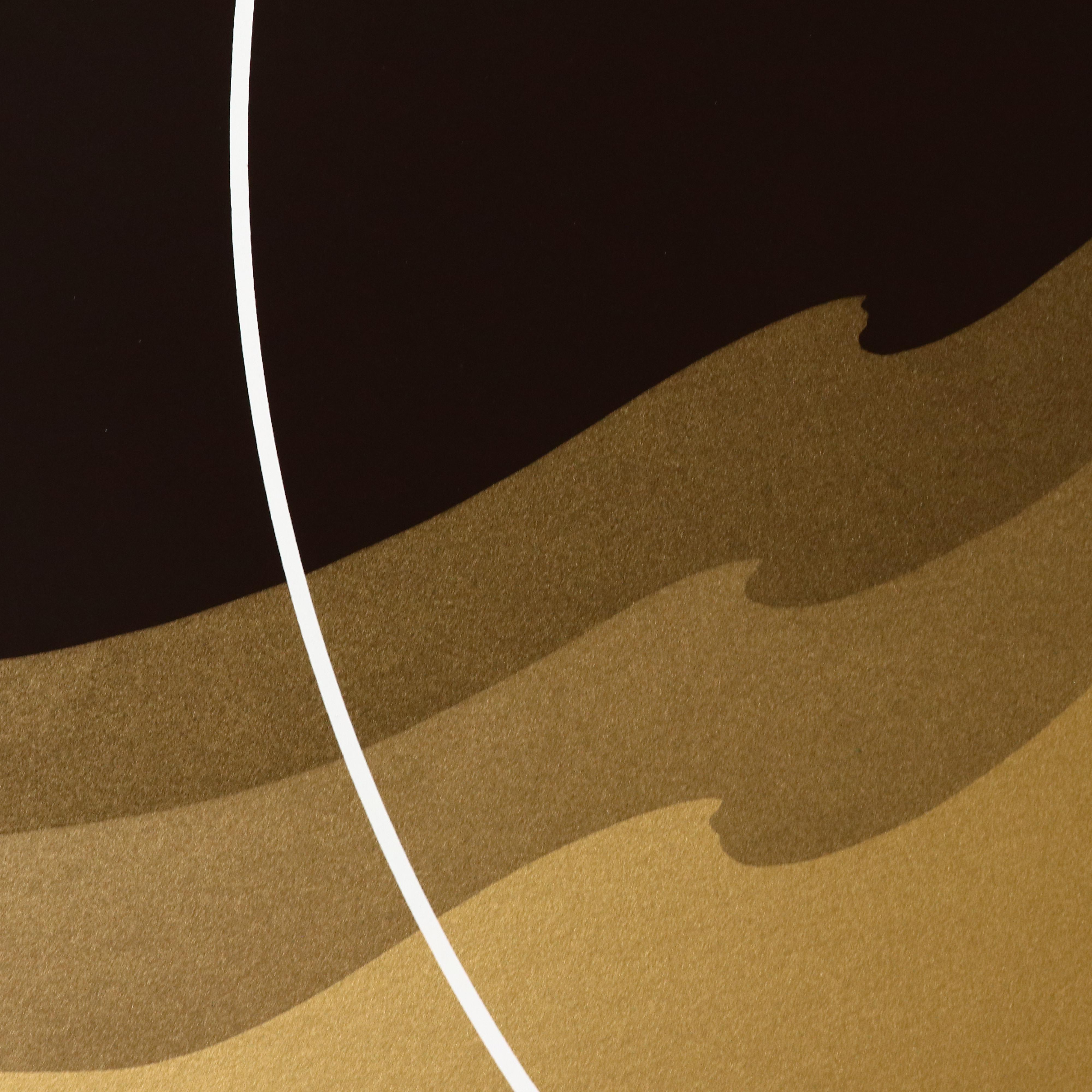 Thomas Whelan Benton Abstract Serigraph "Golden Waves," 1979