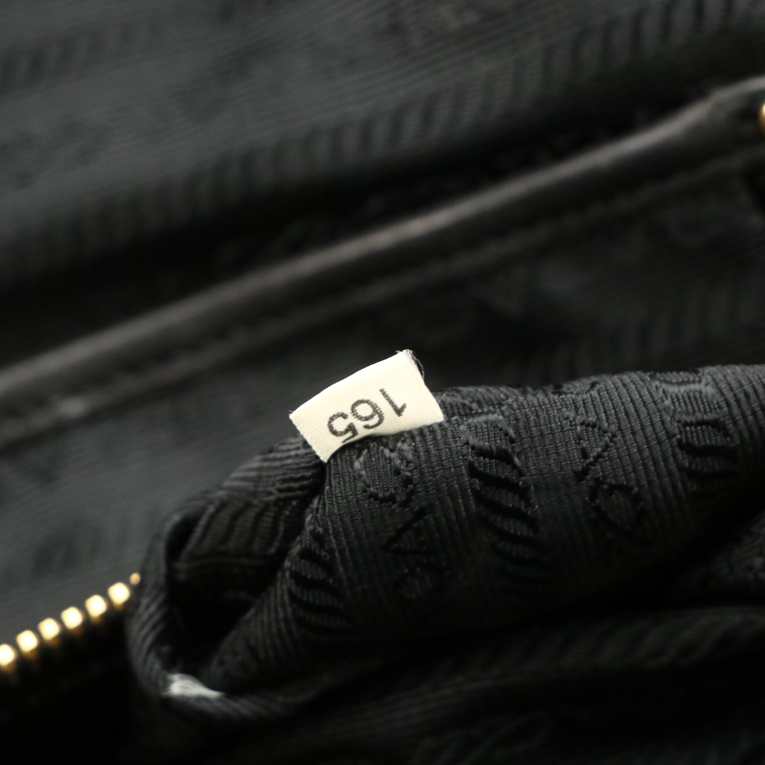 Prada Domed Chunky Chain Strap Bag in Black Chevron Quilted Tessuto Nylon