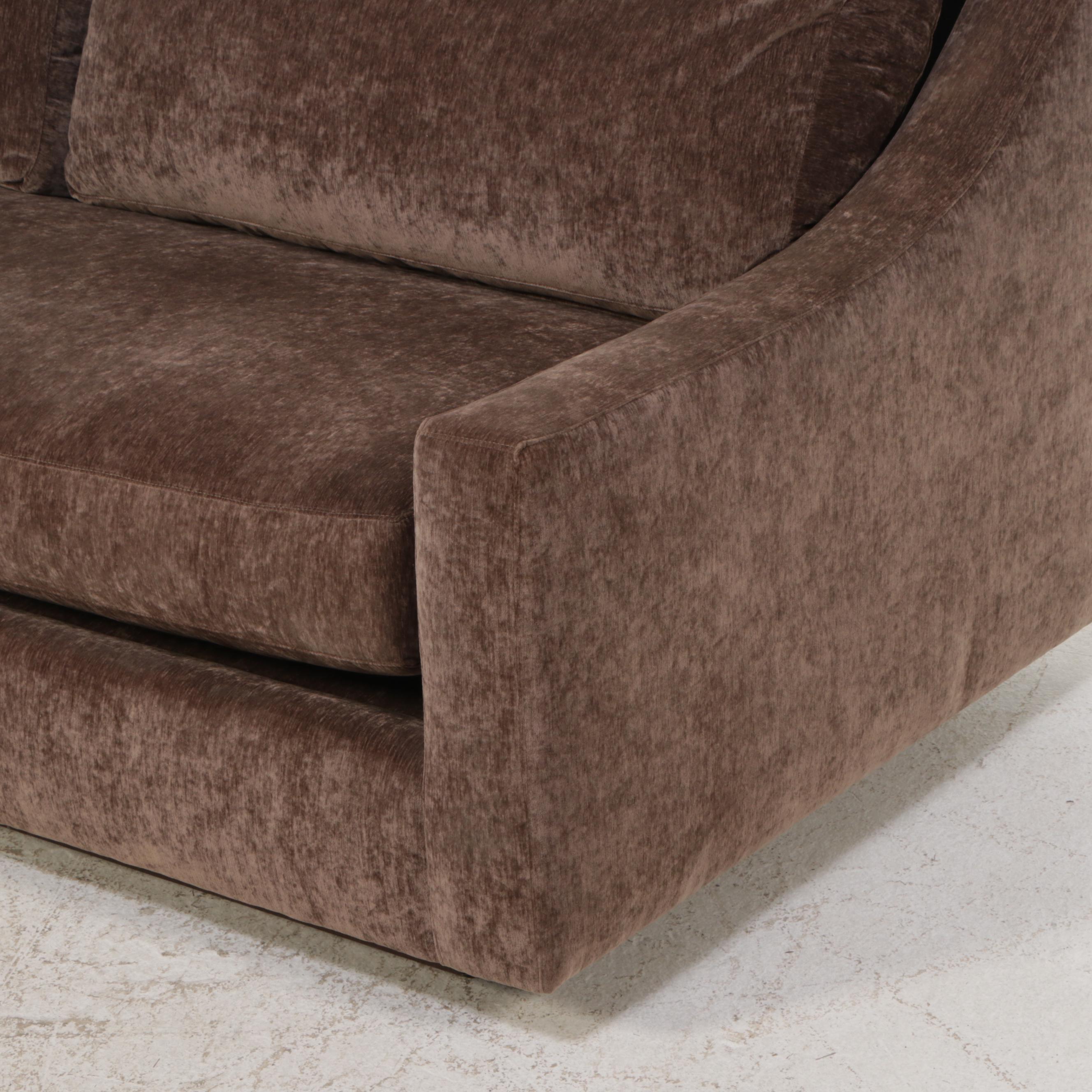 Carolina Custom Leather "Wilmington" Sofa in "Lush Earth" Performance Fabric