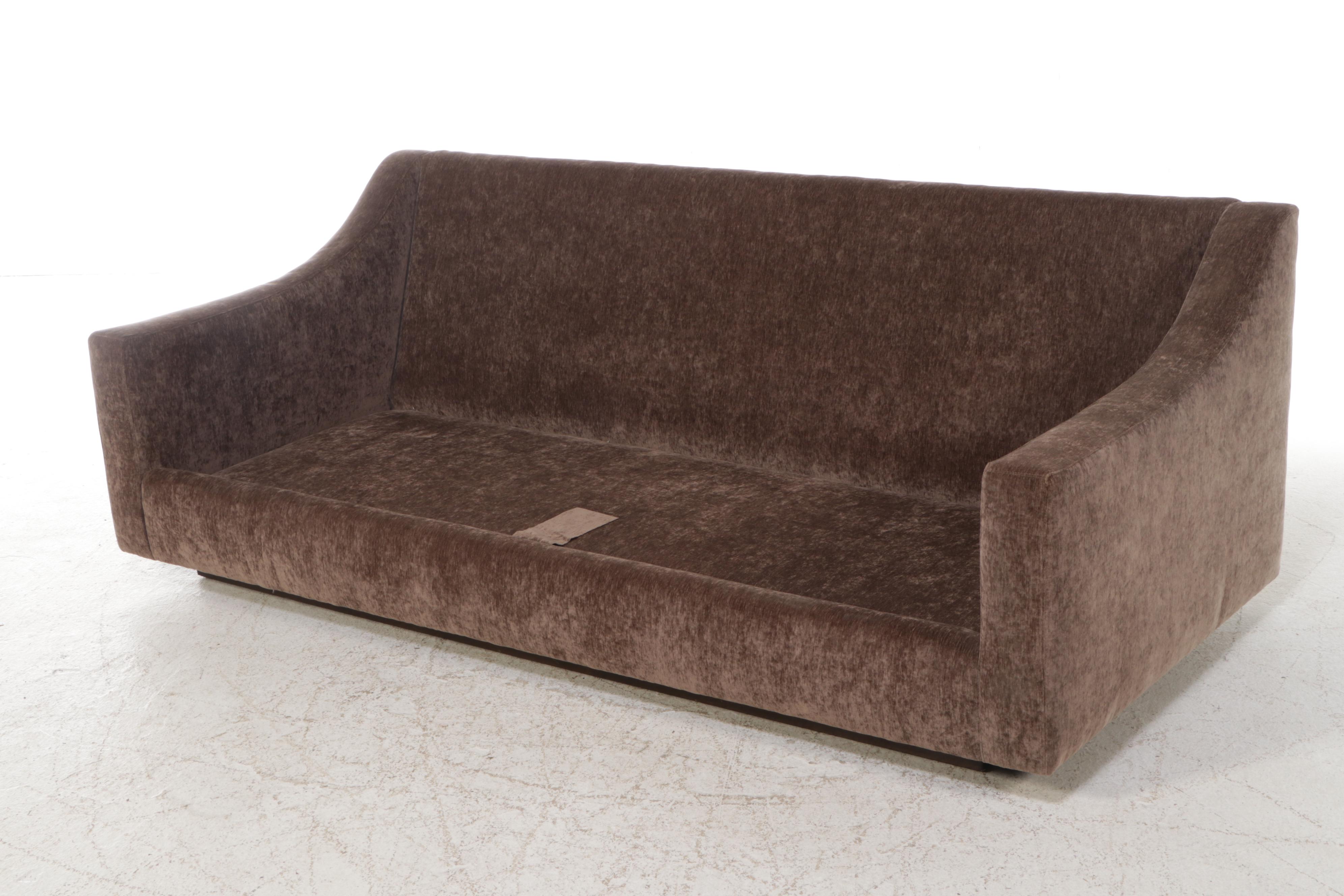 Carolina Custom Leather "Wilmington" Sofa in "Lush Earth" Performance Fabric