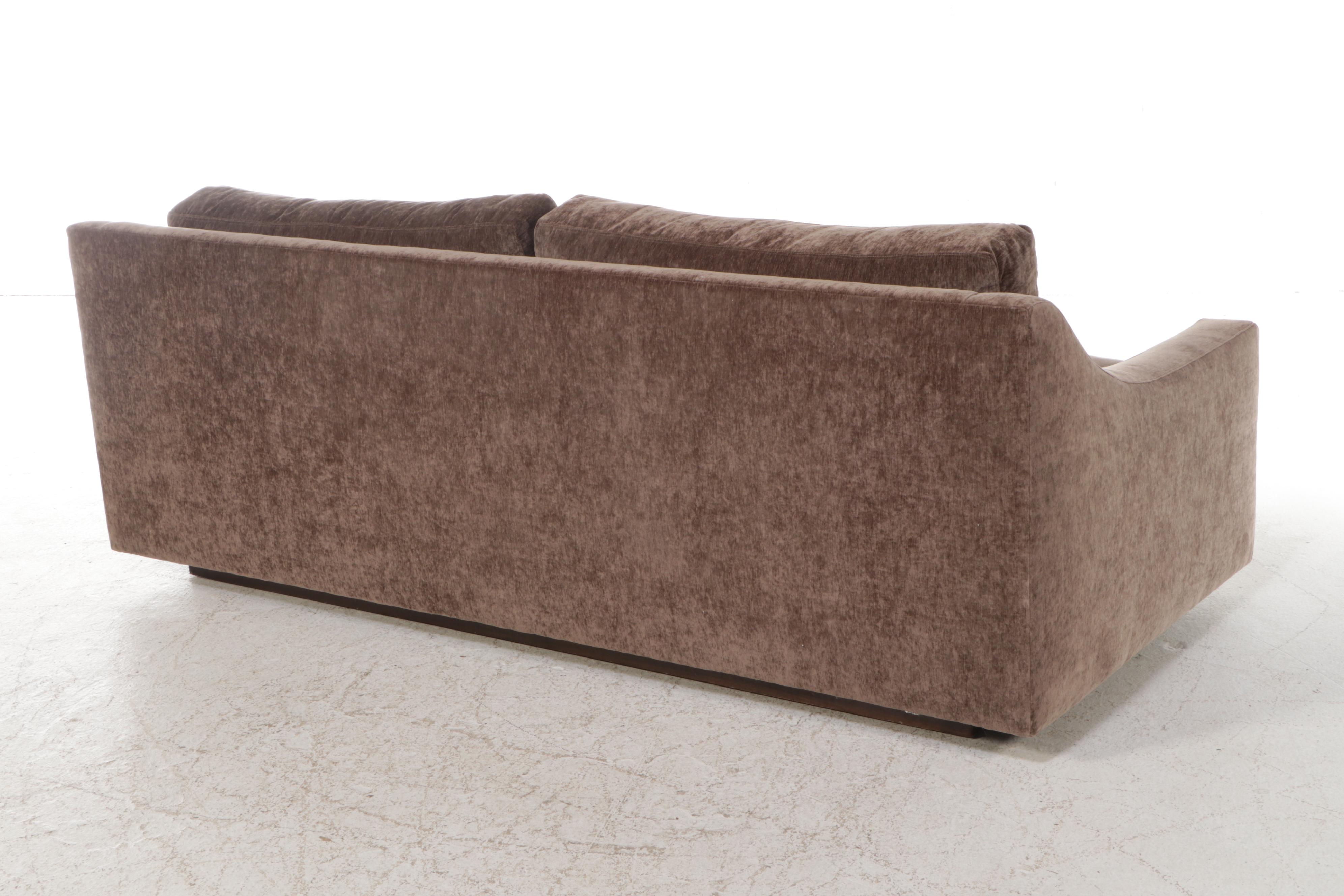 Carolina Custom Leather "Wilmington" Sofa in "Lush Earth" Performance Fabric