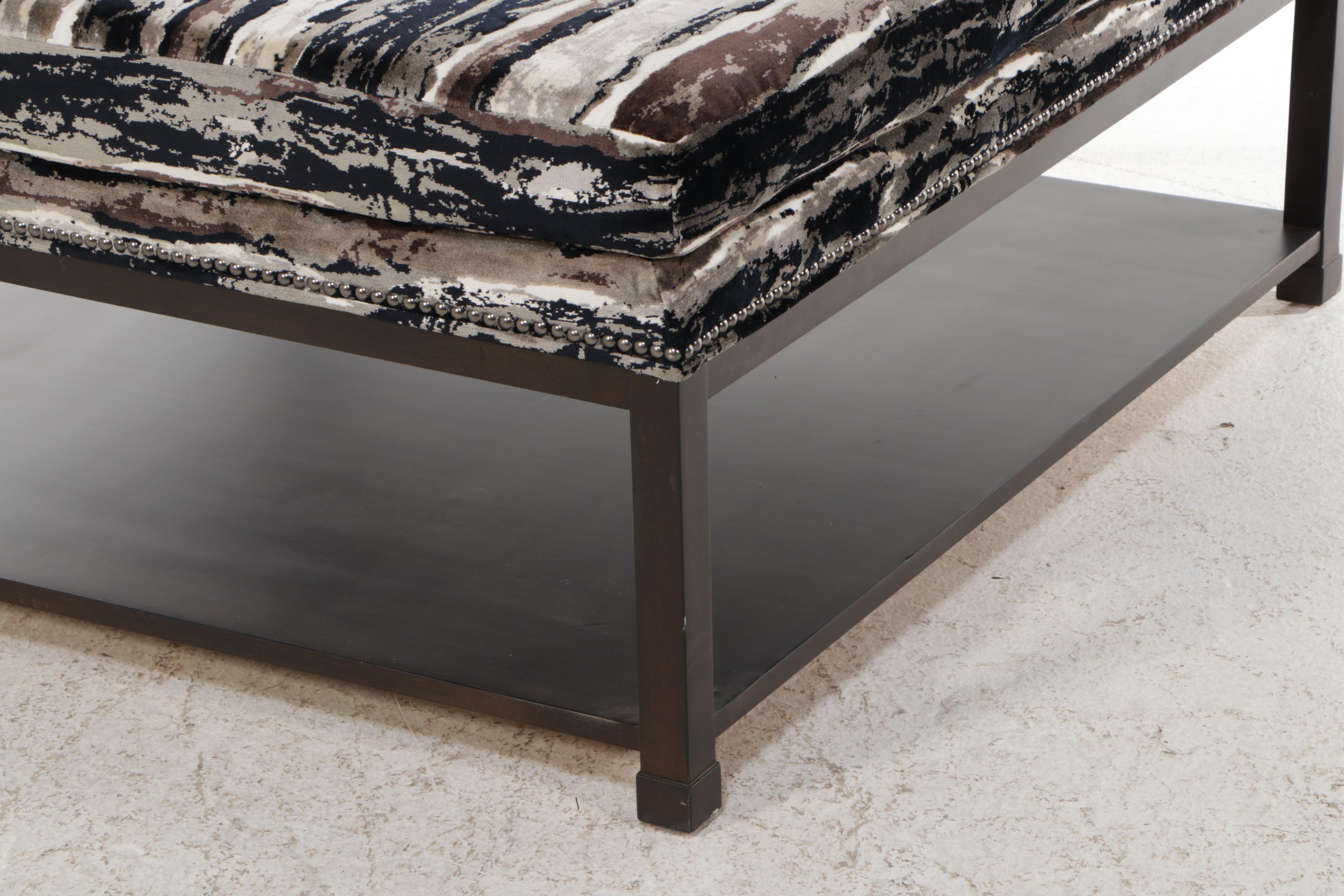 Fairfield Contemporary Large Square Velvet Upholstered Ottoman