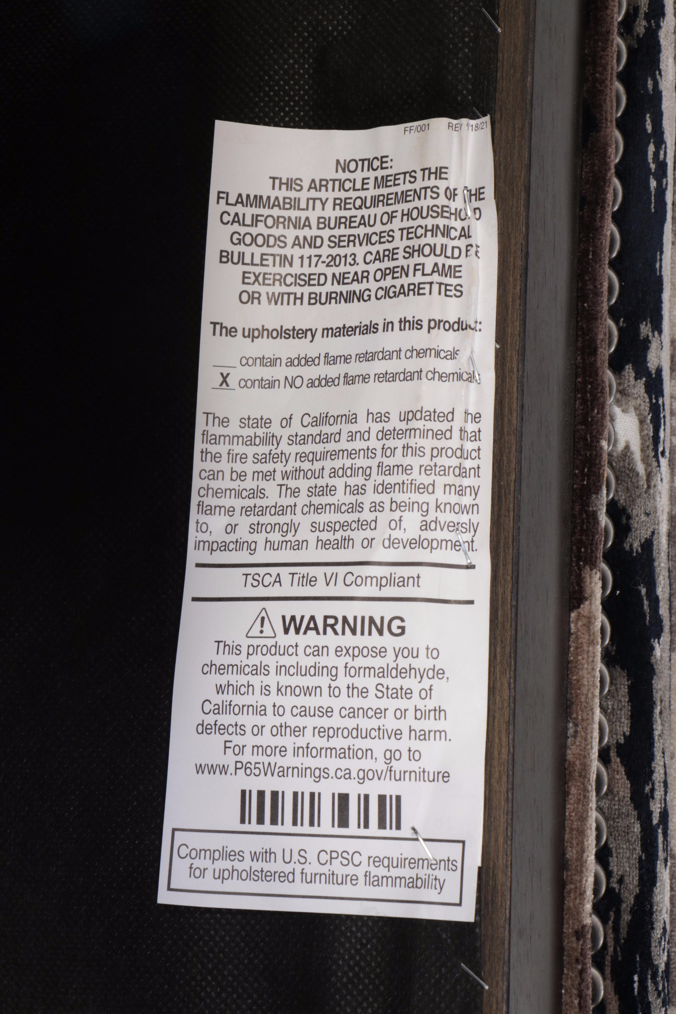 Fairfield Contemporary Large Square Velvet Upholstered Ottoman