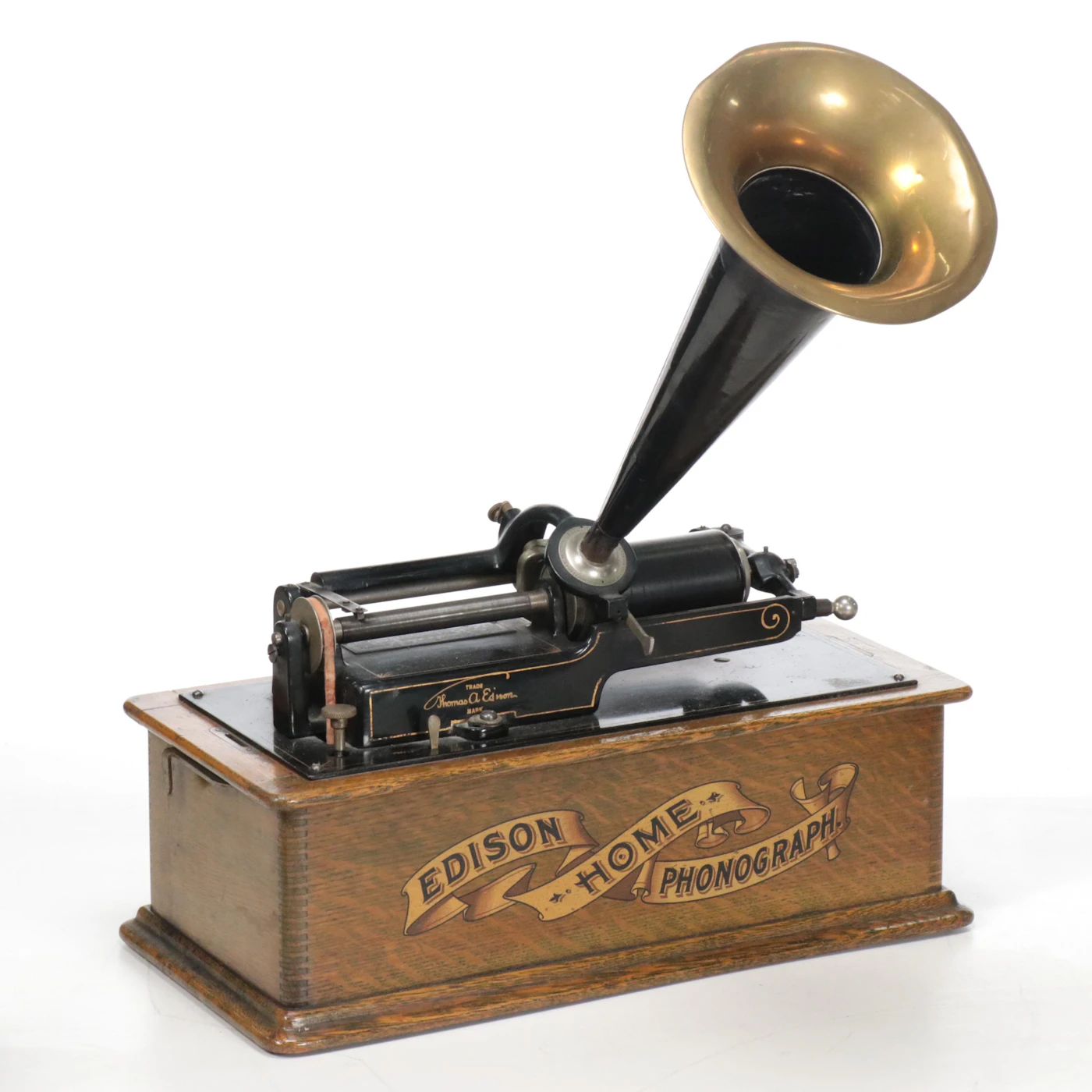 Edison Home Phonograph with Cylindrical Records and Sound Horns | EBTH