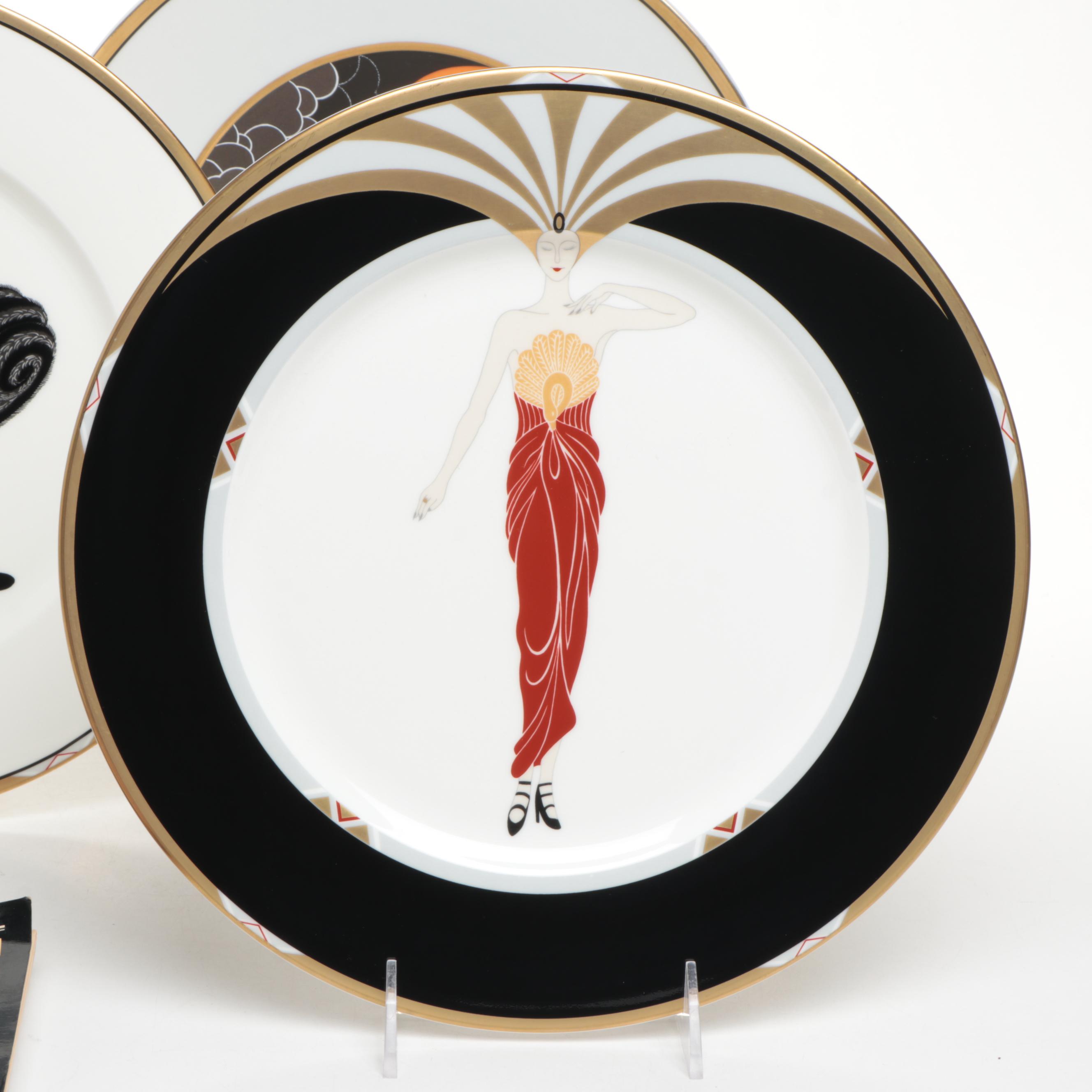 Erté "Le Soleil Ebony" and More Bone China Plates with "The Art of Vogue" Book