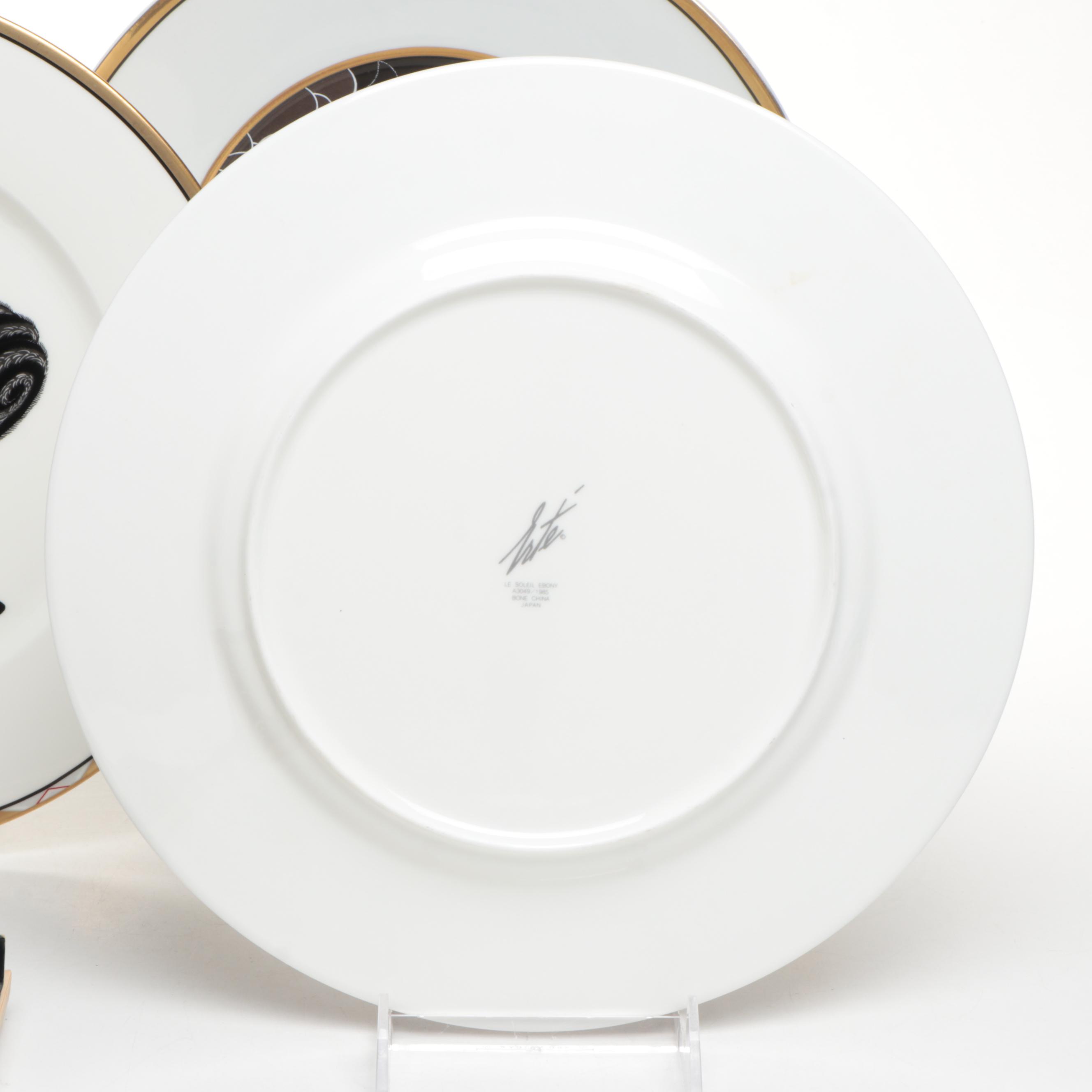 Erté "Le Soleil Ebony" and More Bone China Plates with "The Art of Vogue" Book
