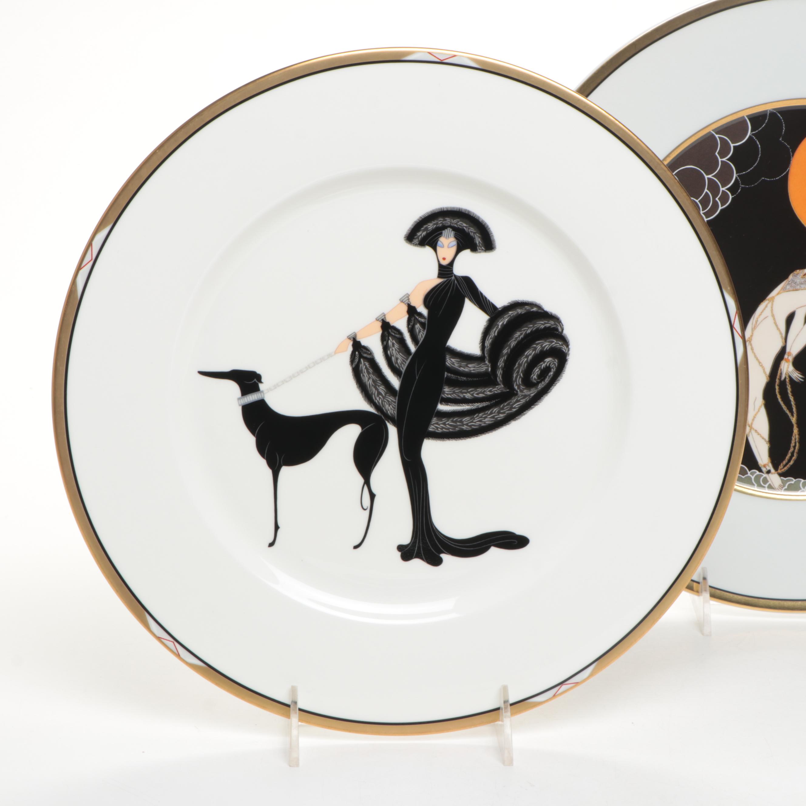 Erté "Le Soleil Ebony" and More Bone China Plates with "The Art of Vogue" Book