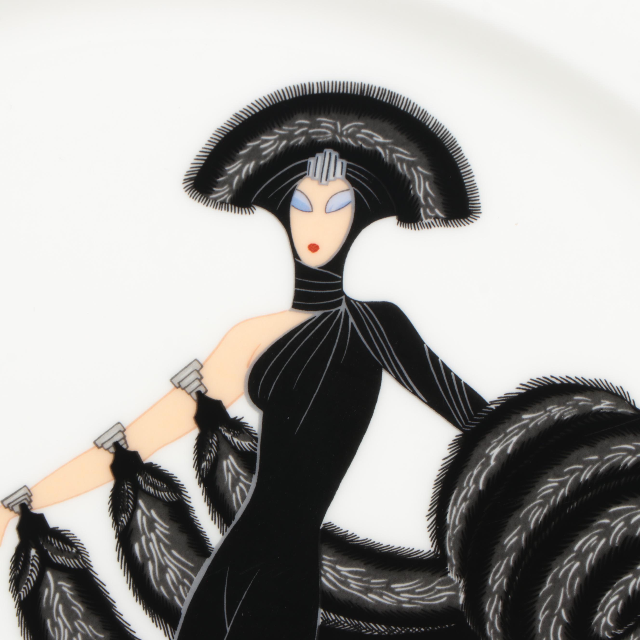 Erté "Le Soleil Ebony" and More Bone China Plates with "The Art of Vogue" Book
