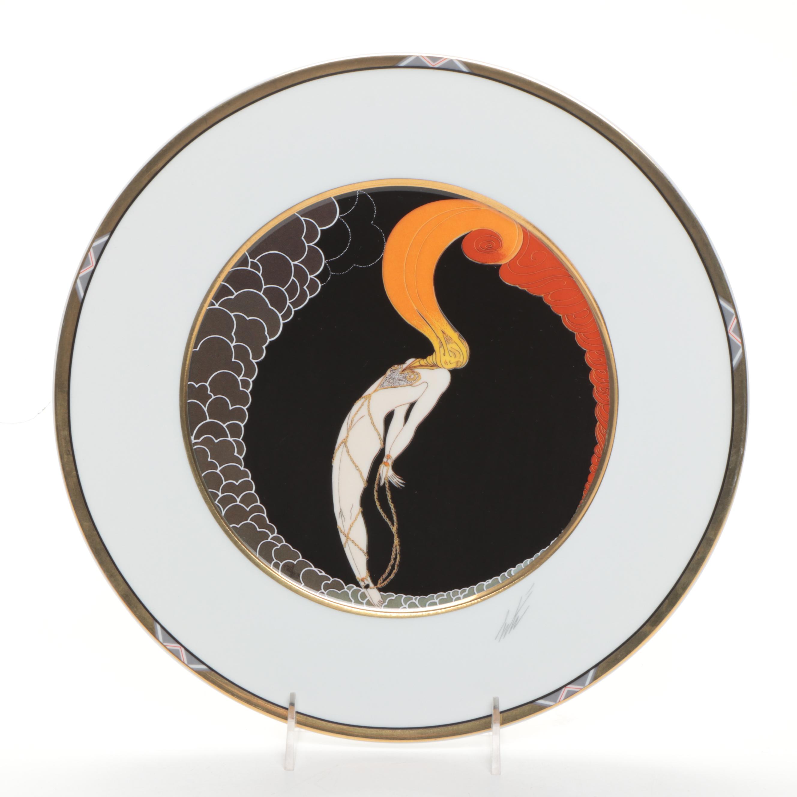 Erté "Le Soleil Ebony" and More Bone China Plates with "The Art of Vogue" Book
