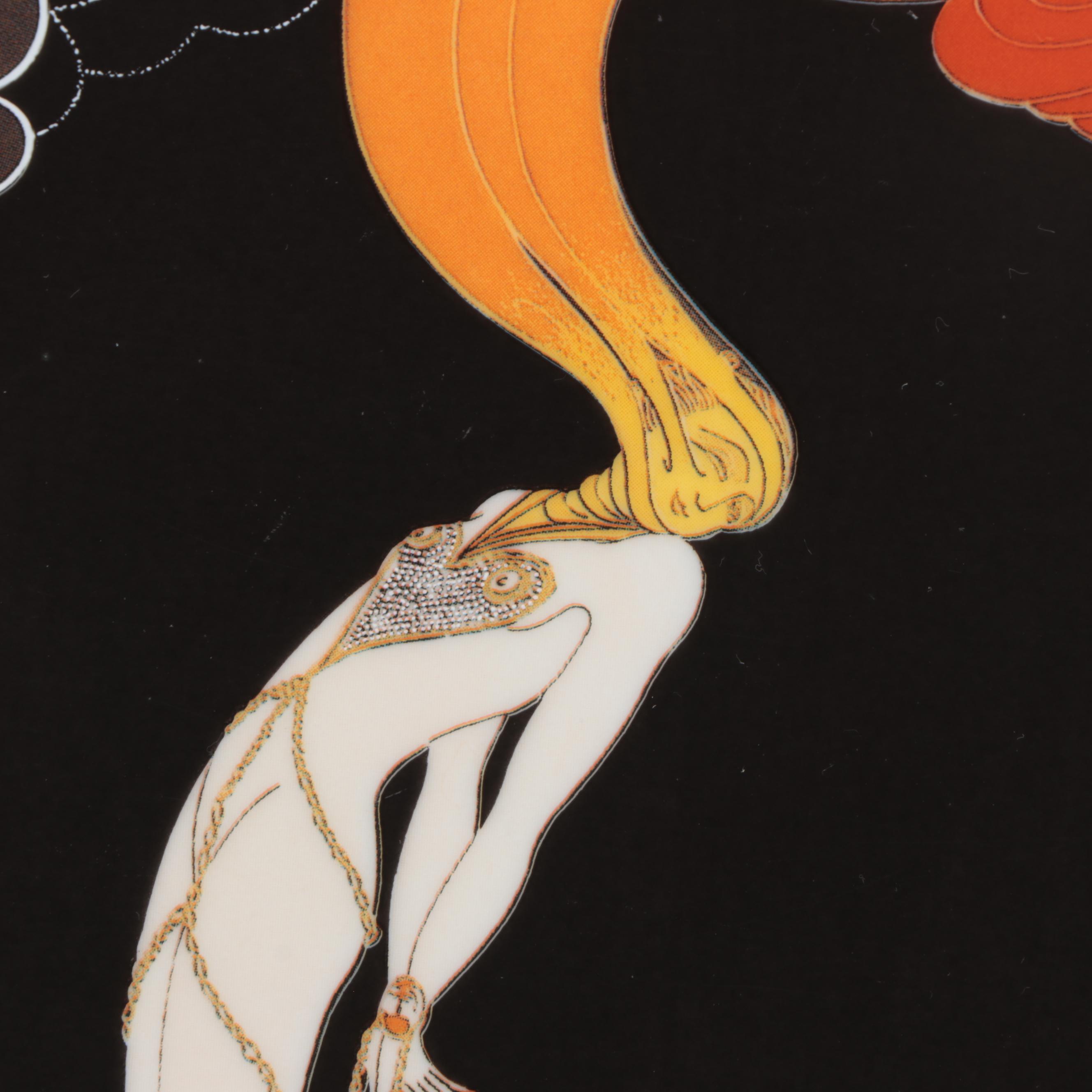 Erté "Le Soleil Ebony" and More Bone China Plates with "The Art of Vogue" Book