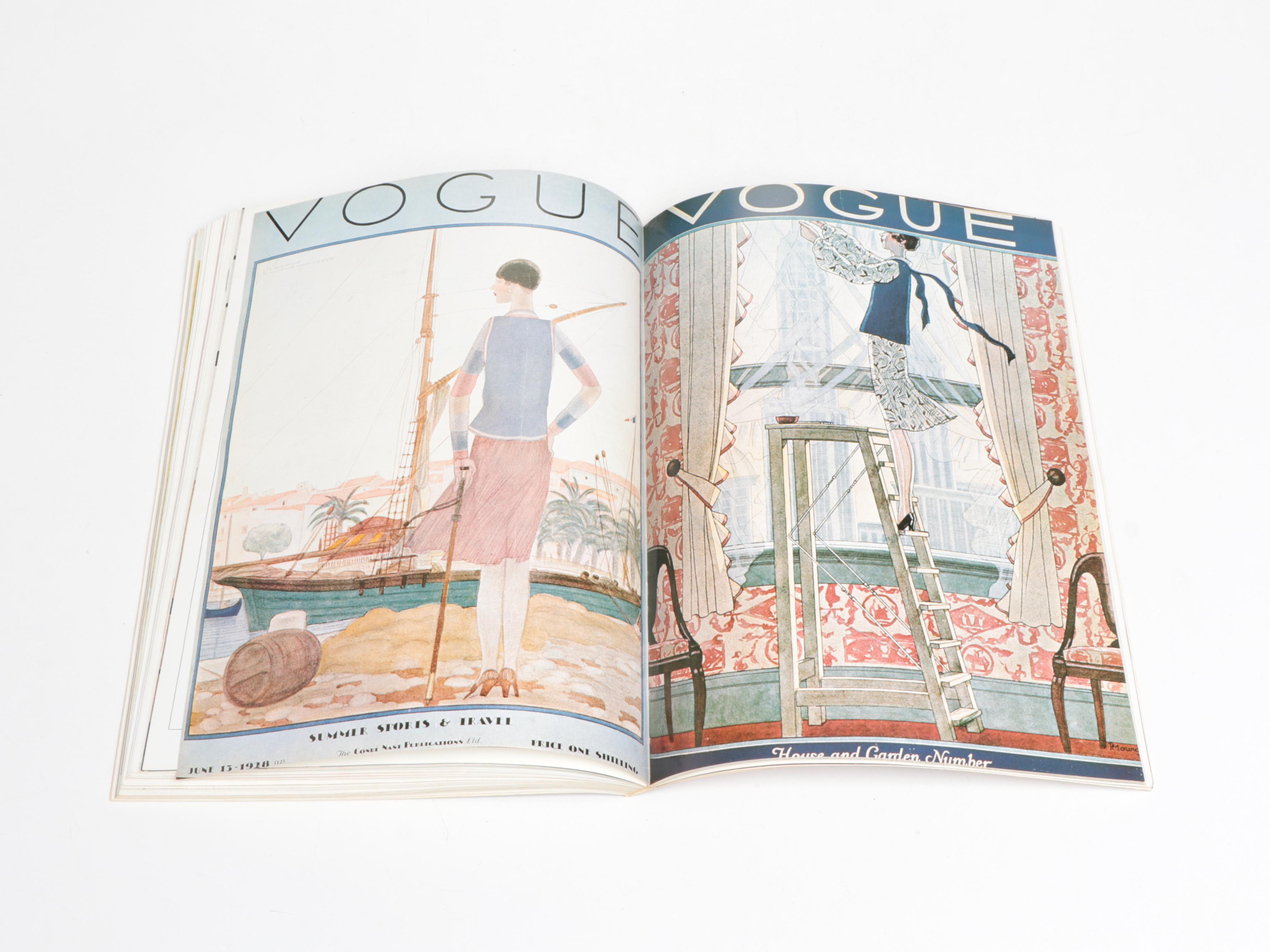 Erté "Le Soleil Ebony" and More Bone China Plates with "The Art of Vogue" Book