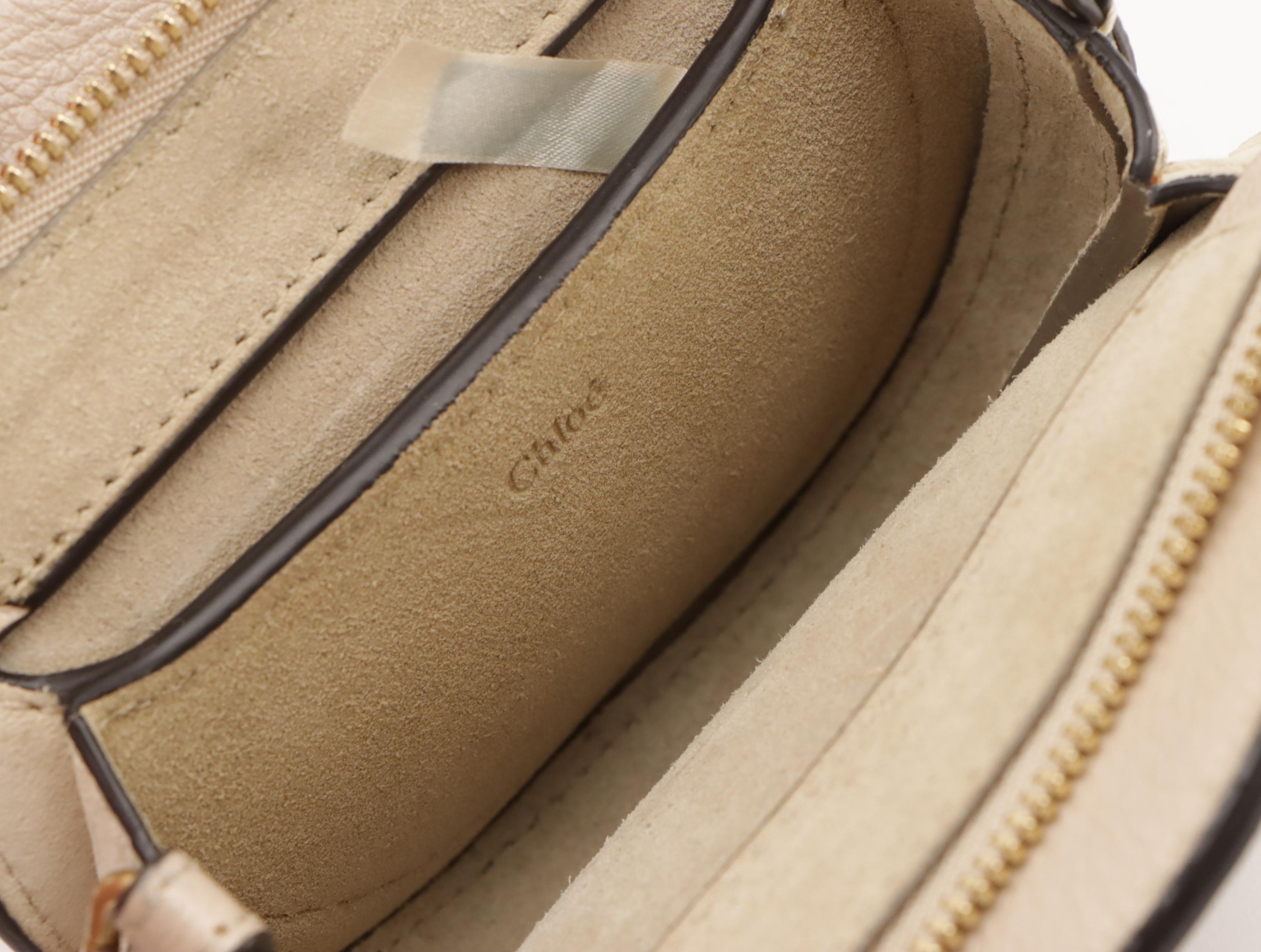 Chloé Pixie Round Two Way Bag in Neutral Leather and Suede