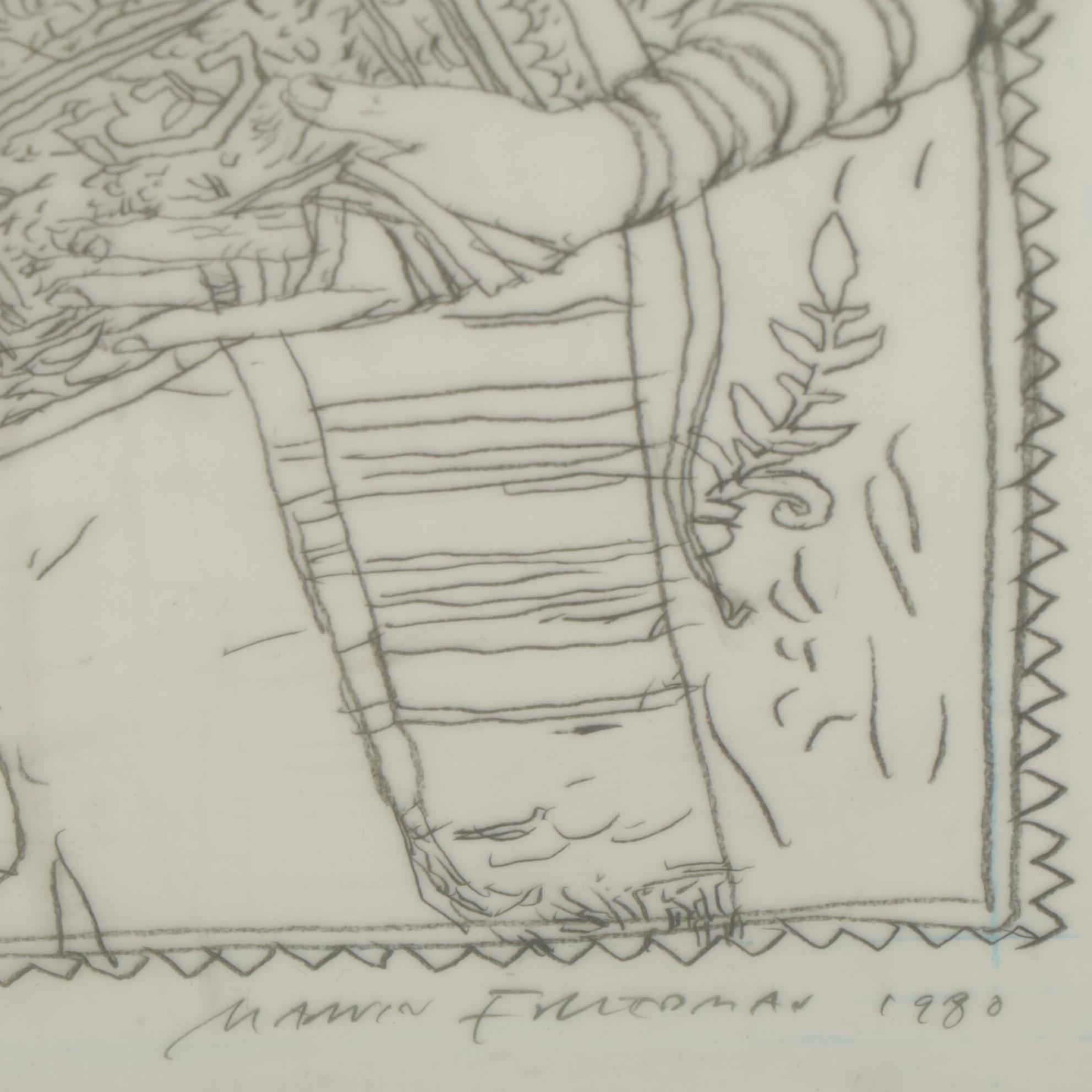 Marvin Friedman "Commitment" Ink Illustration, 1980