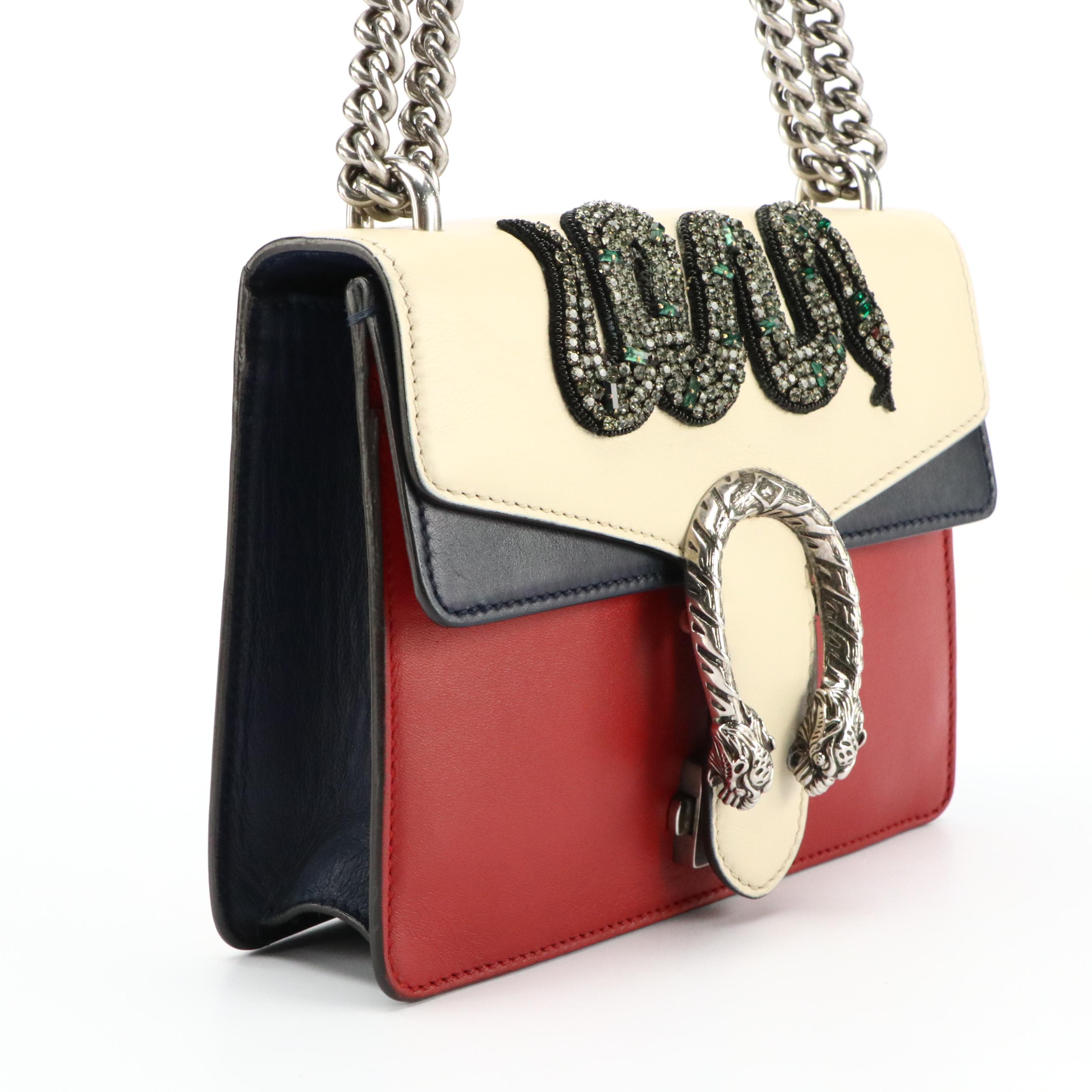 Gucci Dionysus Crystal Embellished Snake Crossbody in Multicolor Leather