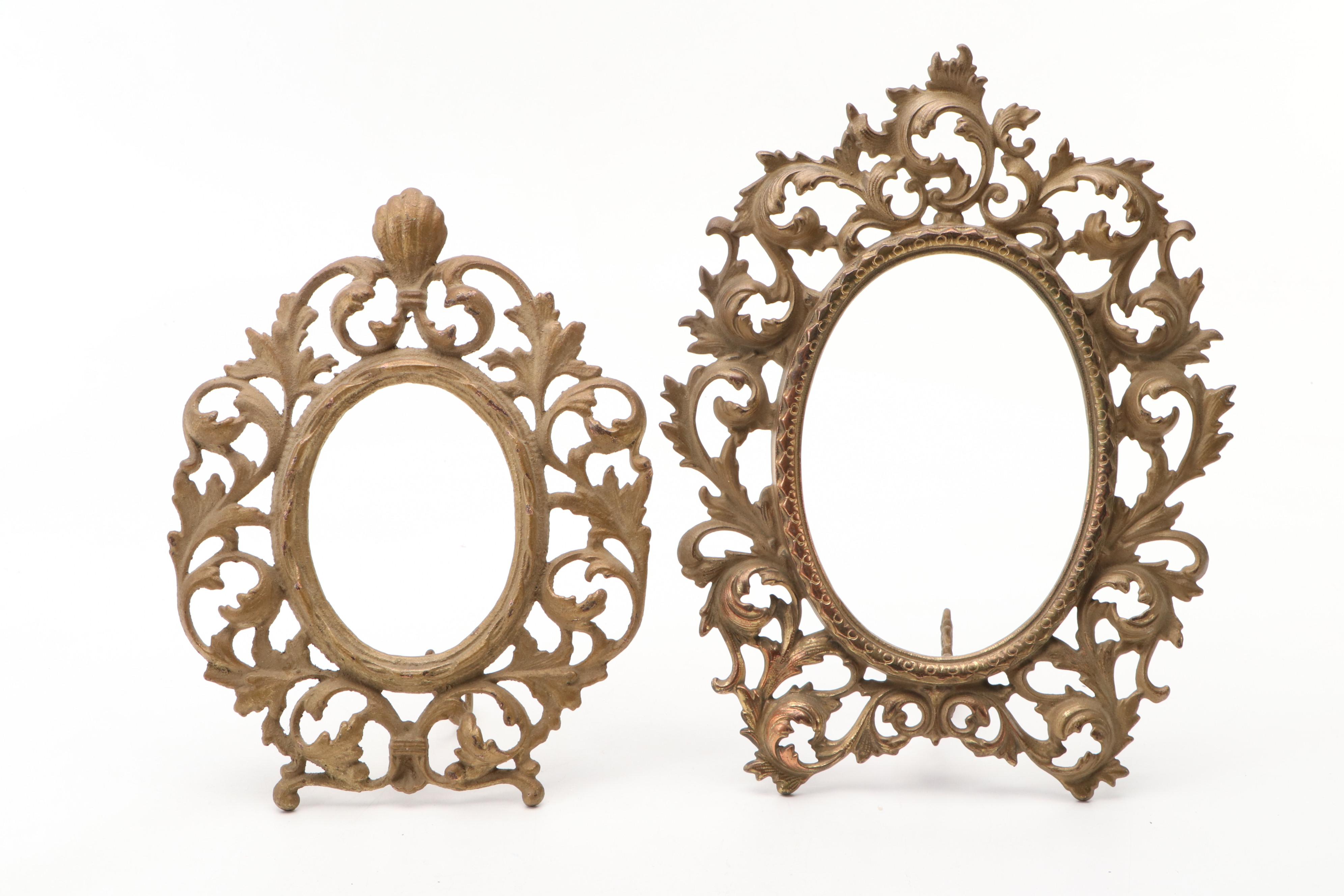 Victorian Rococo Revival Style Brass Frames, 20th Century
