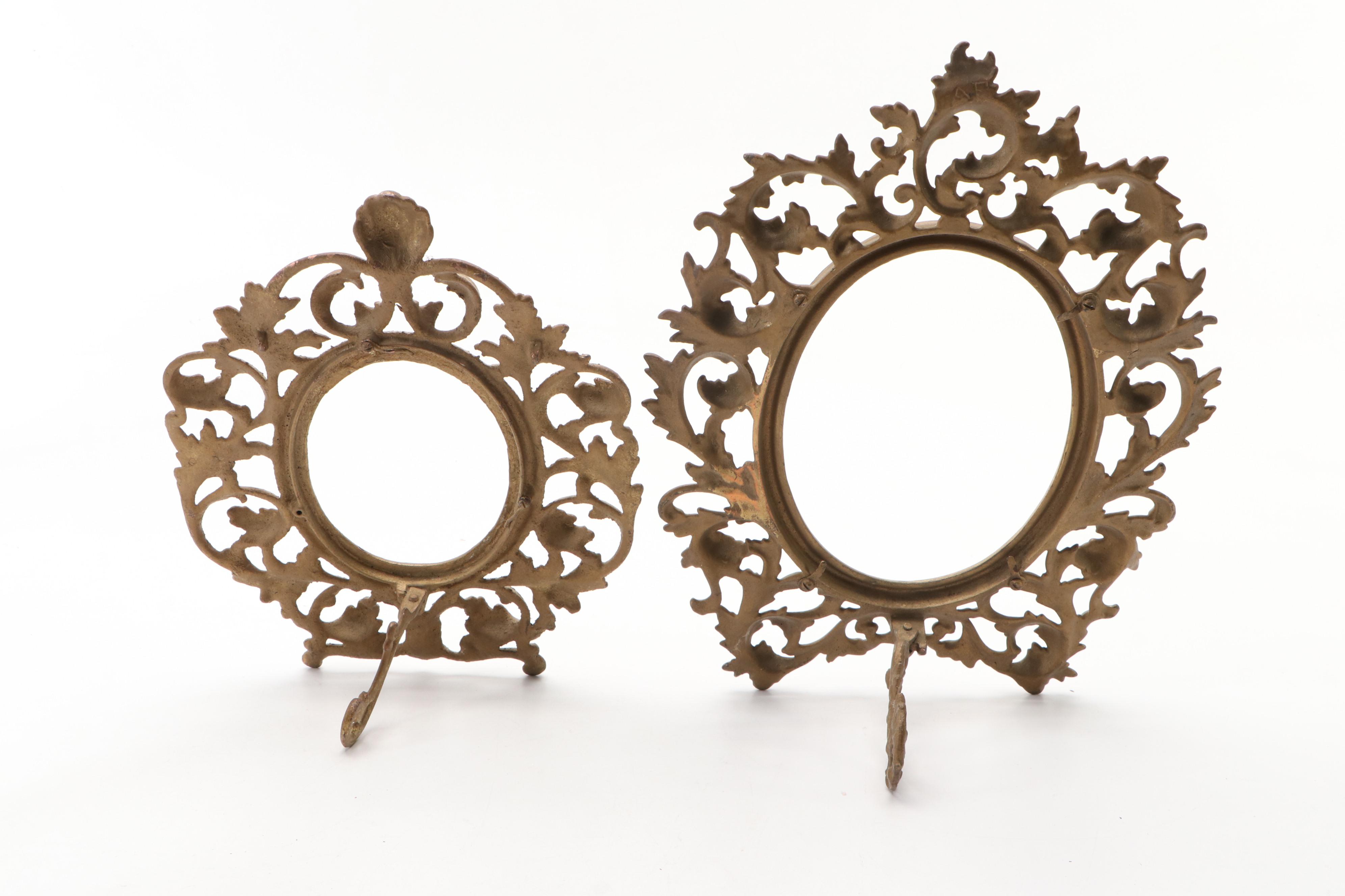 Victorian Rococo Revival Style Brass Frames, 20th Century