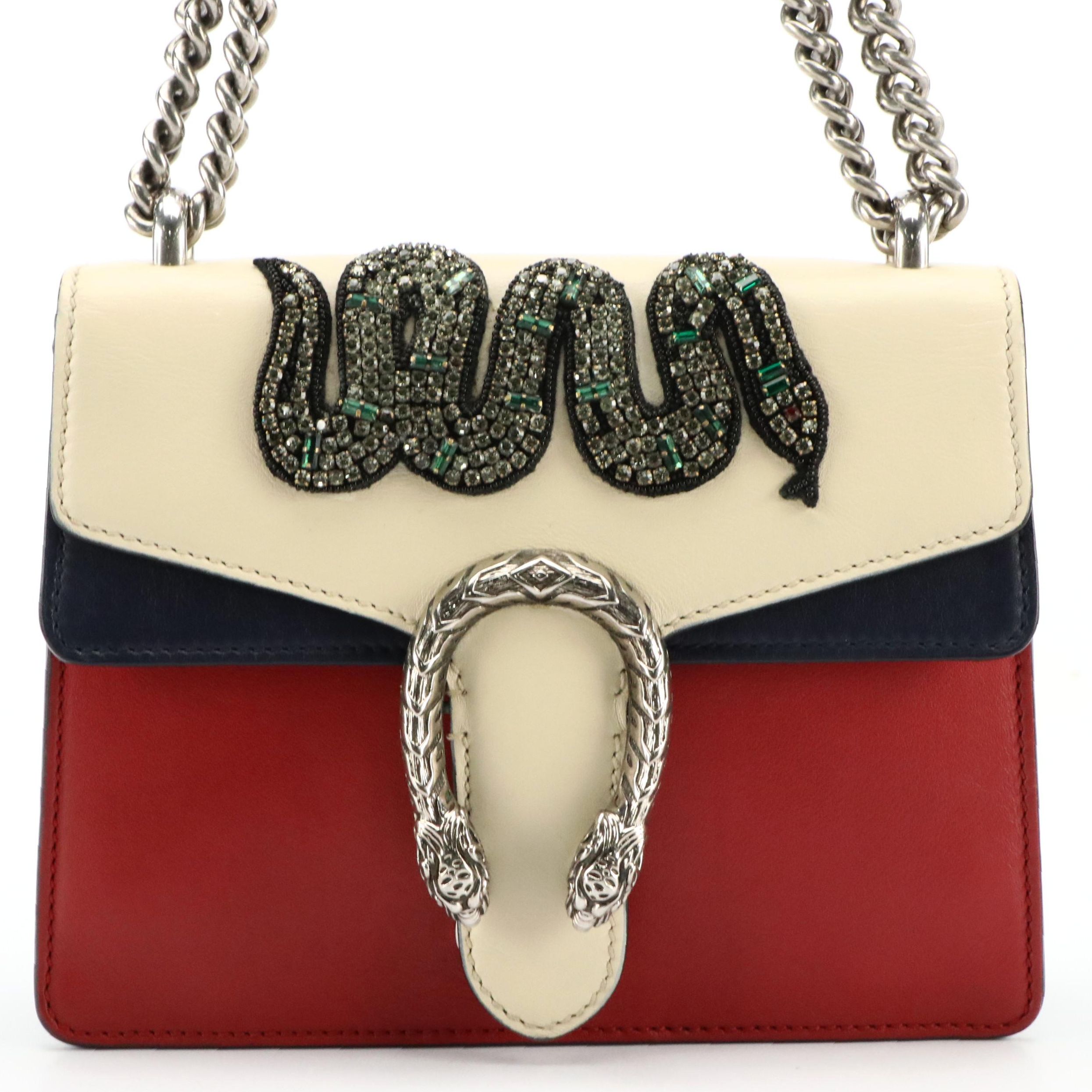 Gucci Dionysus Crystal Embellished Snake Crossbody in Multicolor Leather