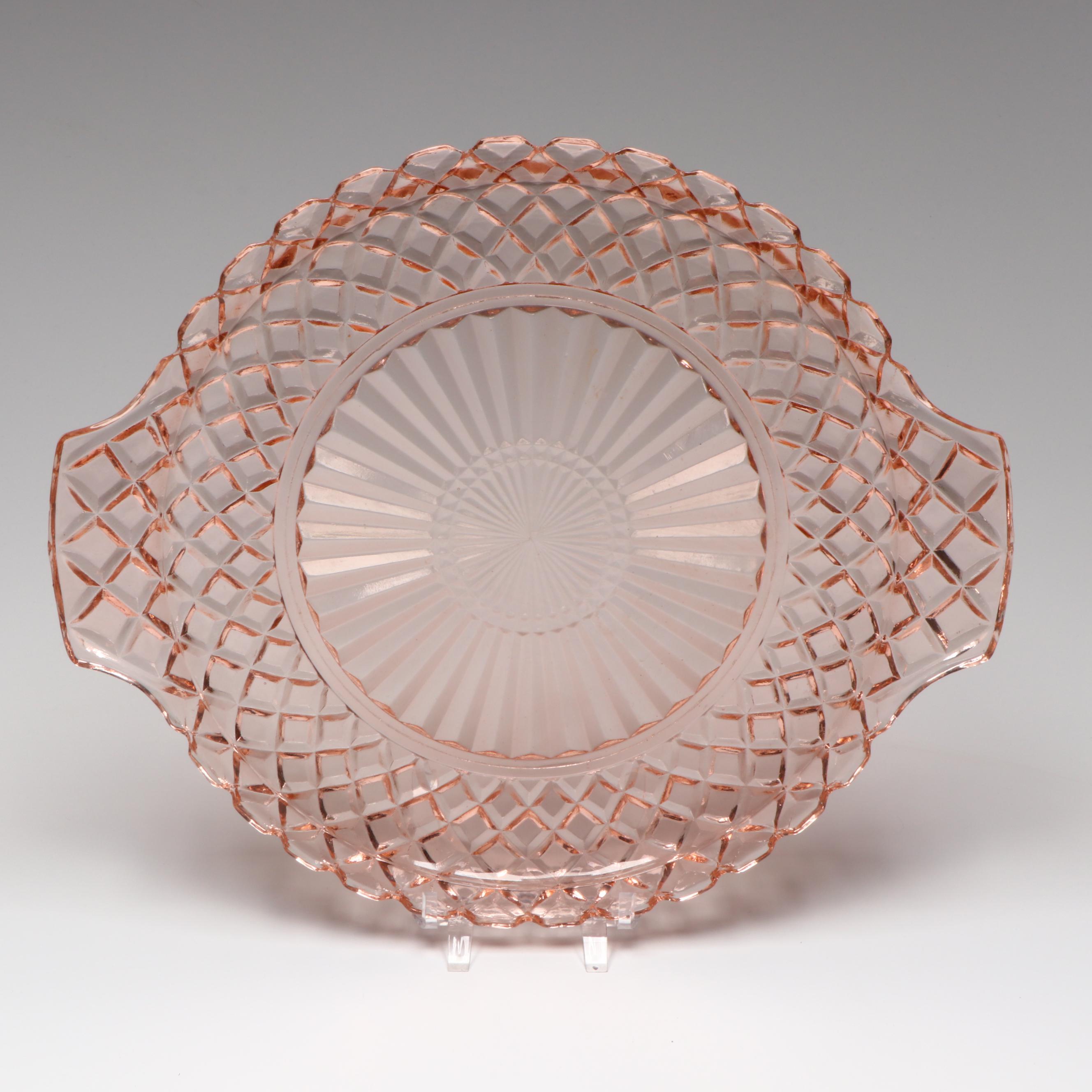 Anchor Hocking "Waterford" Cake Plates with Other Pink Depression Glass