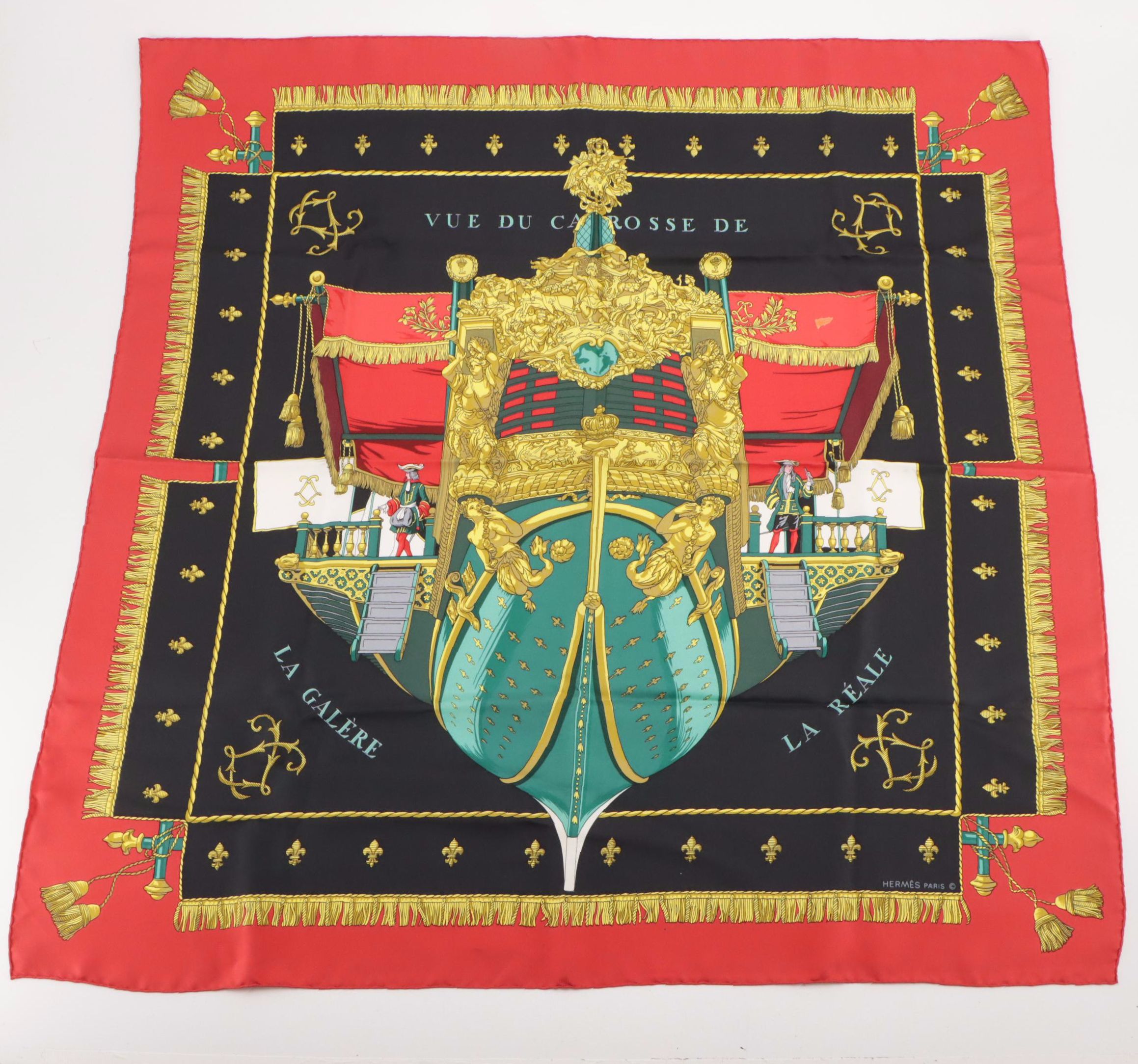 Hermès "Vue du Carosse de la Galère la Réale" Scarf 90 in Silk Twill
