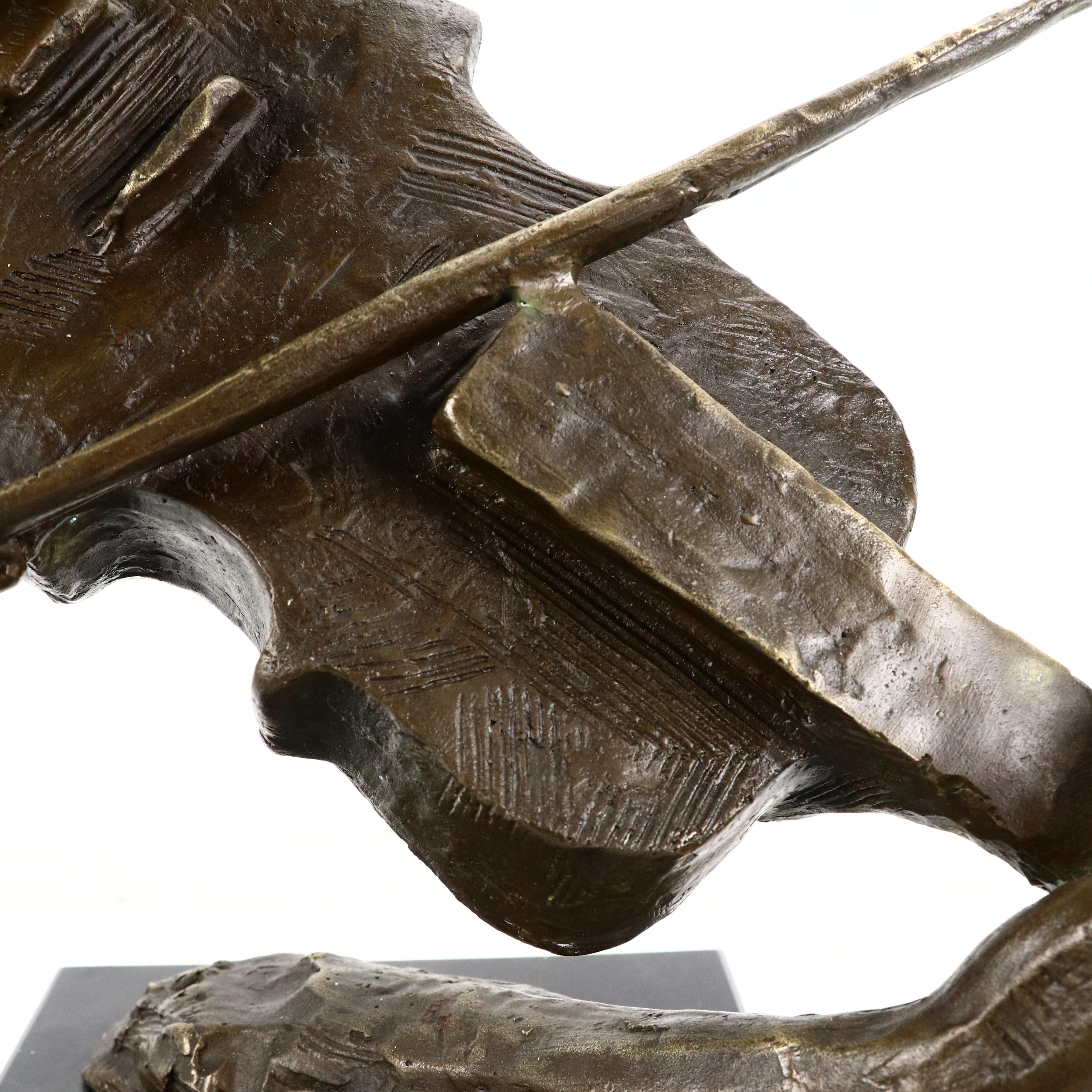 Bronze Sculpture of Woman Playing Violin