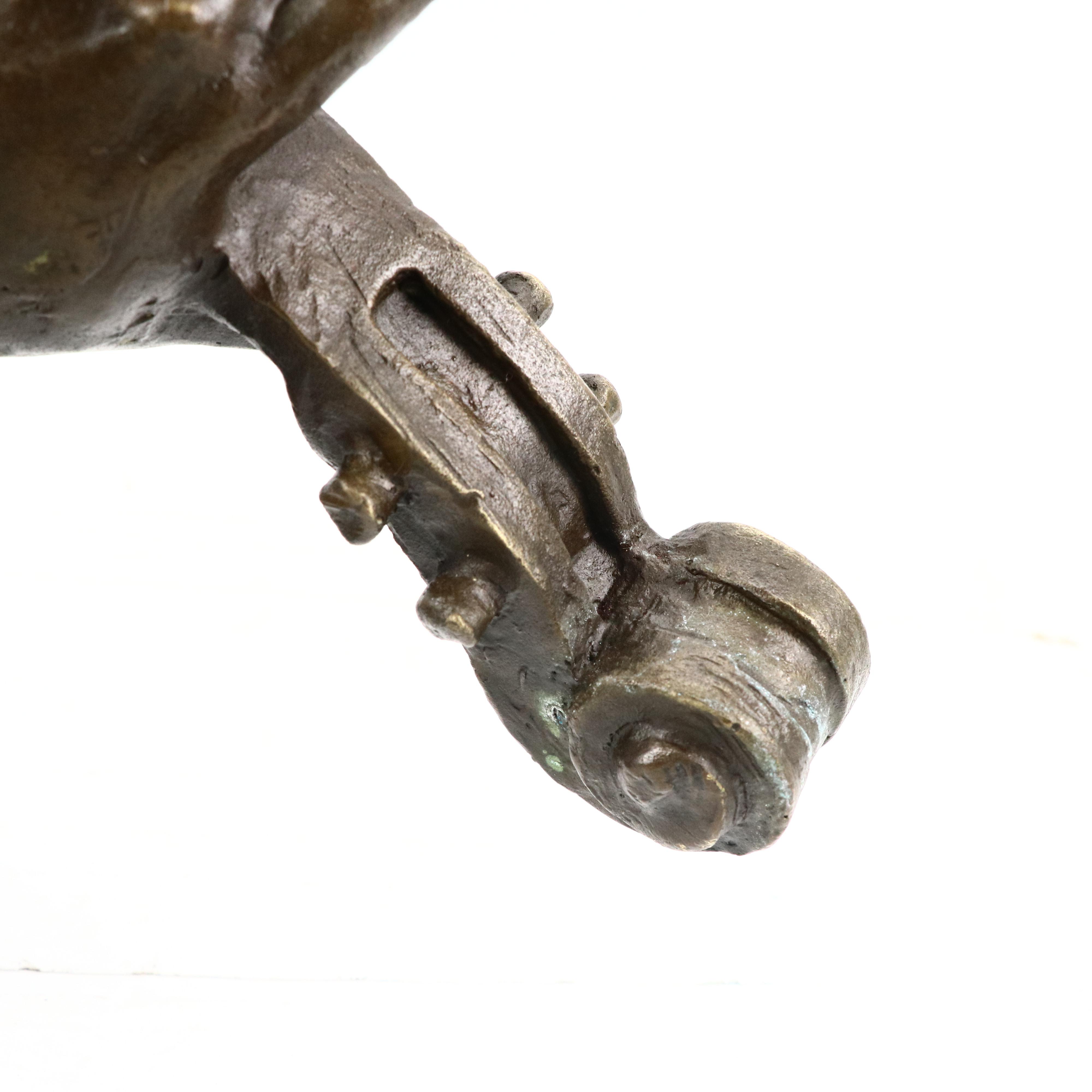 Bronze Sculpture of Woman Playing Violin