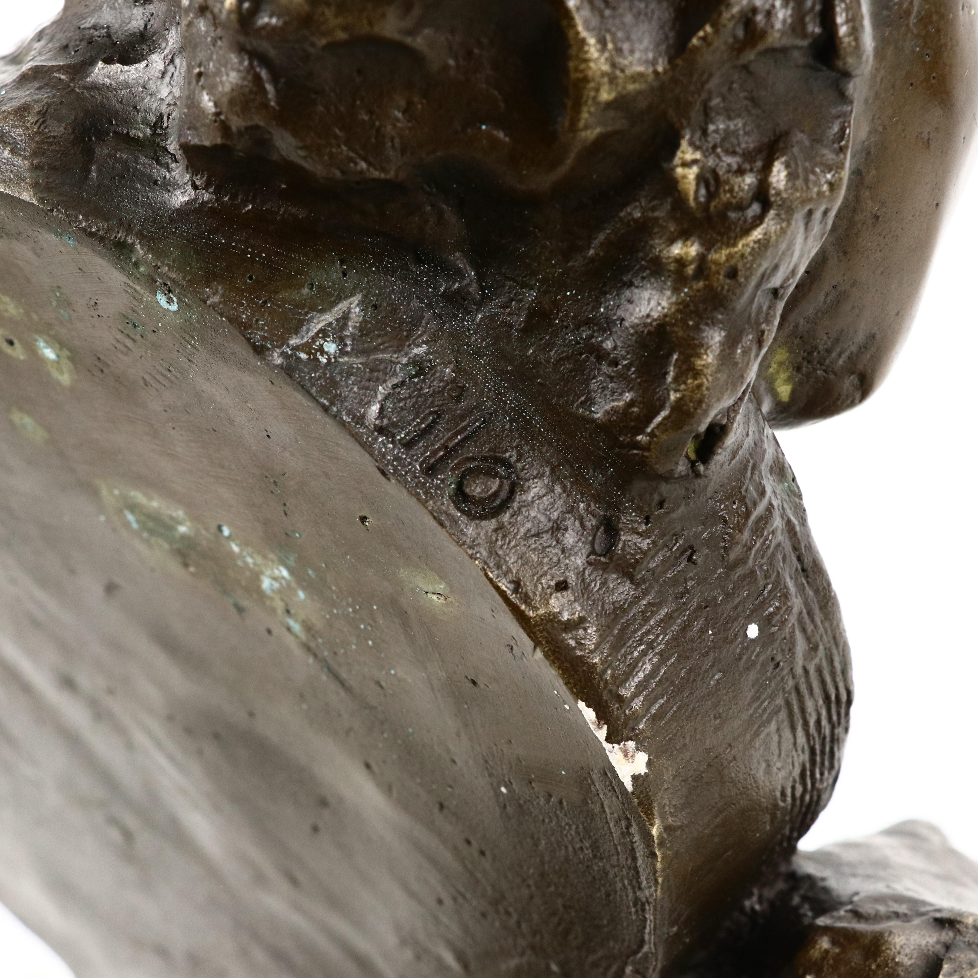 Bronze Sculpture of Woman Playing Violin