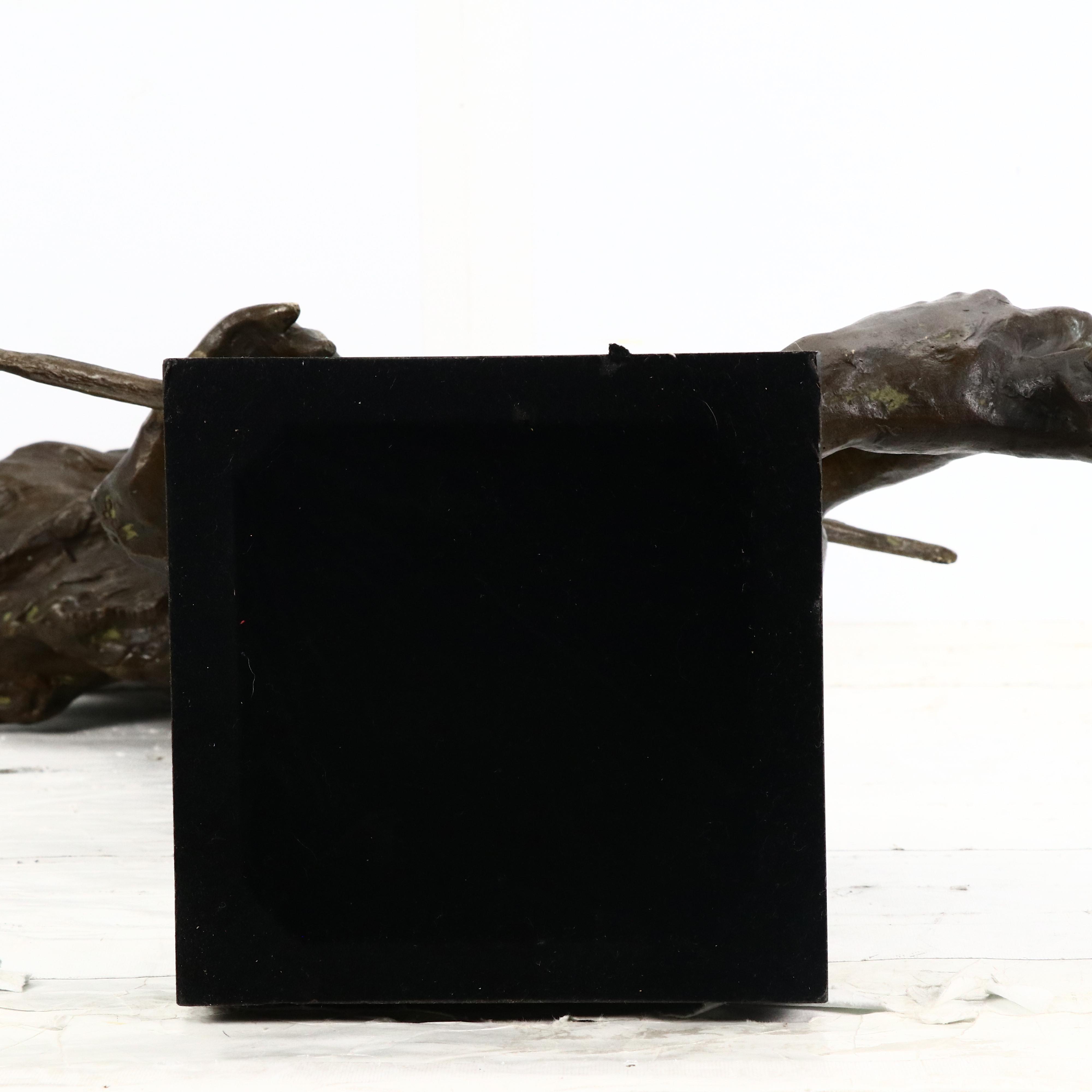 Bronze Sculpture of Woman Playing Violin