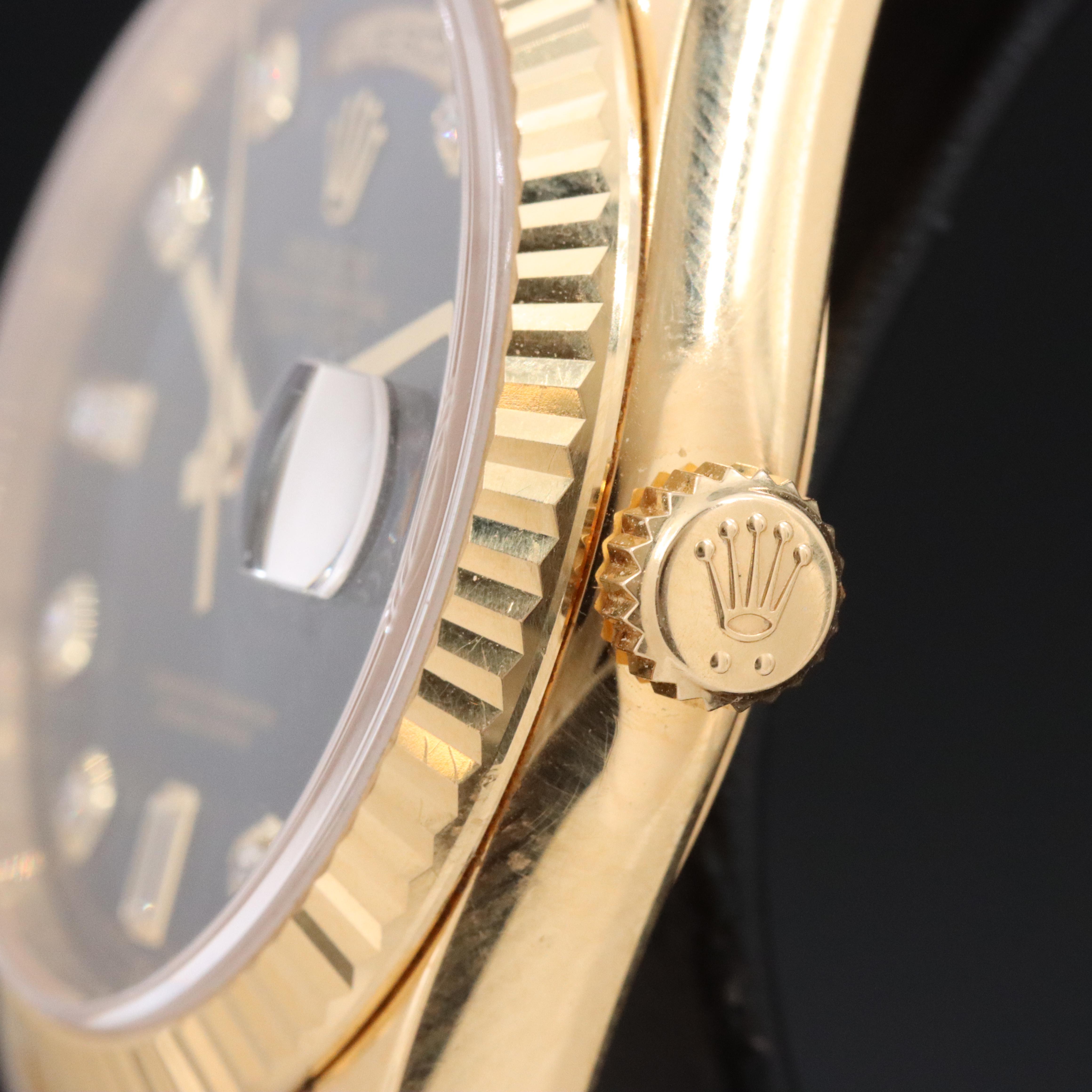 Rolex Day-Date 36 Factory Diamond Blue Dial 118238 Watch