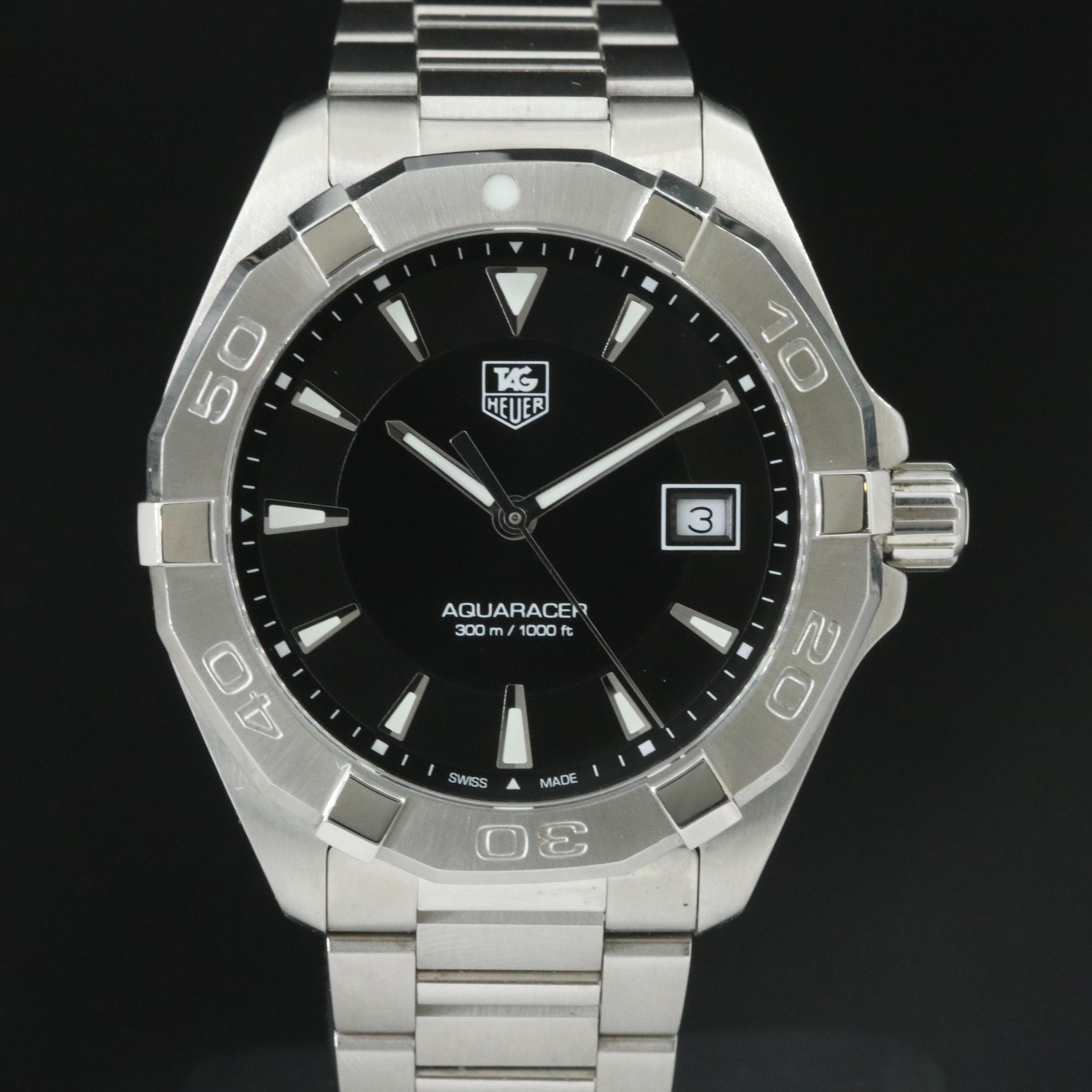 TAG Heuer Aquaracer WAY1110 Black 41mm Steel Quartz Watch