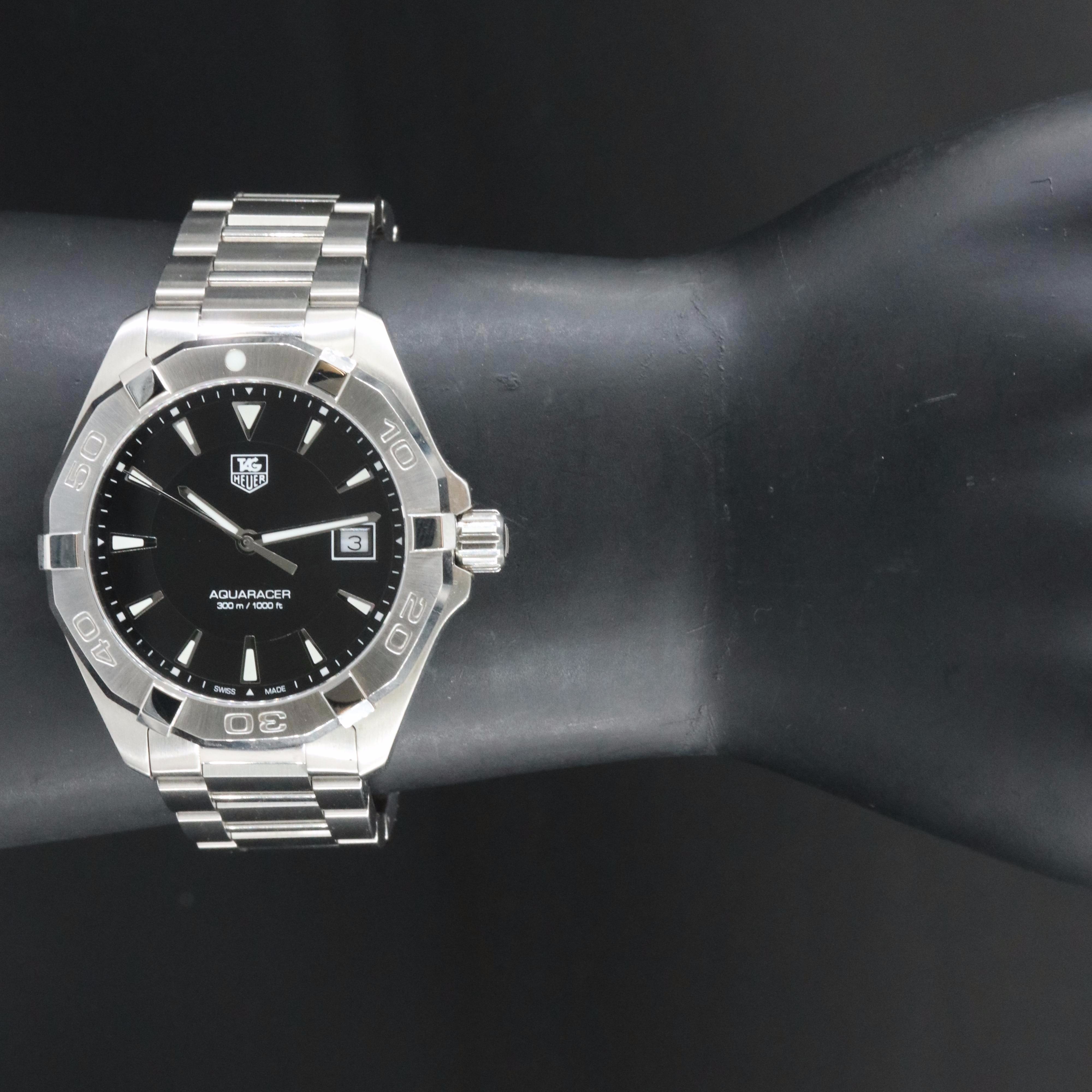 TAG Heuer Aquaracer WAY1110 Black 41mm Steel Quartz Watch