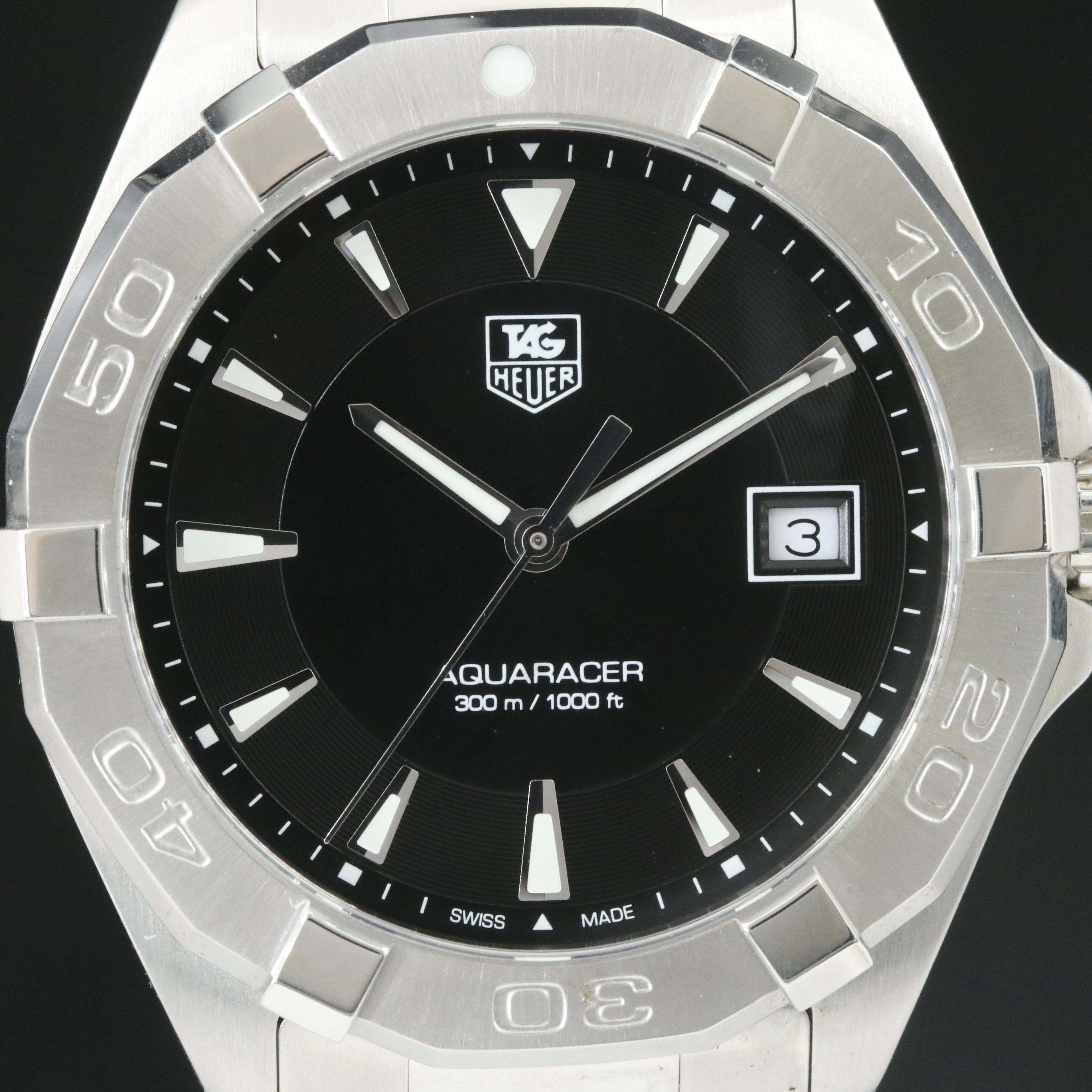 TAG Heuer Aquaracer WAY1110 Black 41mm Steel Quartz Watch