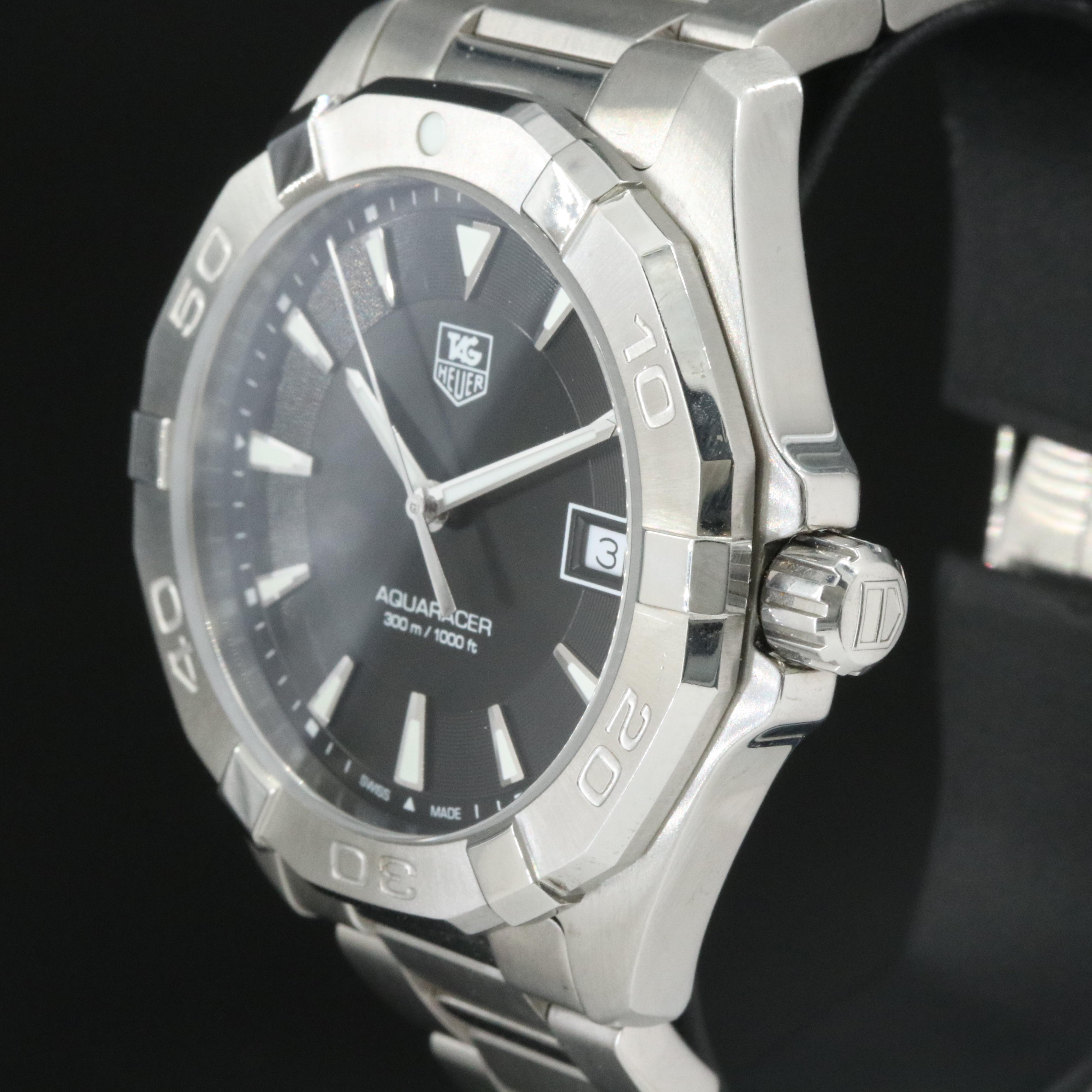TAG Heuer Aquaracer WAY1110 Black 41mm Steel Quartz Watch
