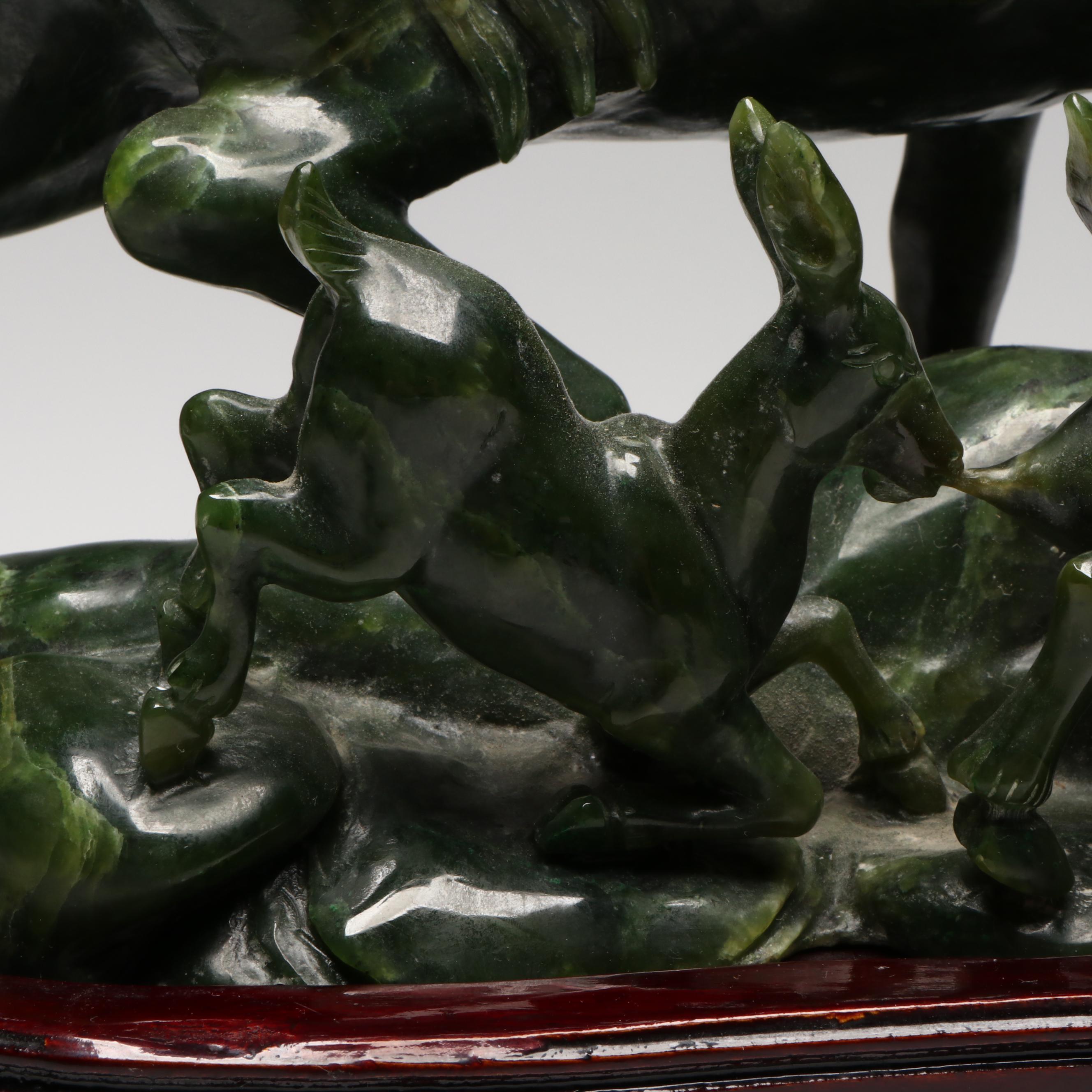 Chinese Carved Nephrite Goat Figural Group