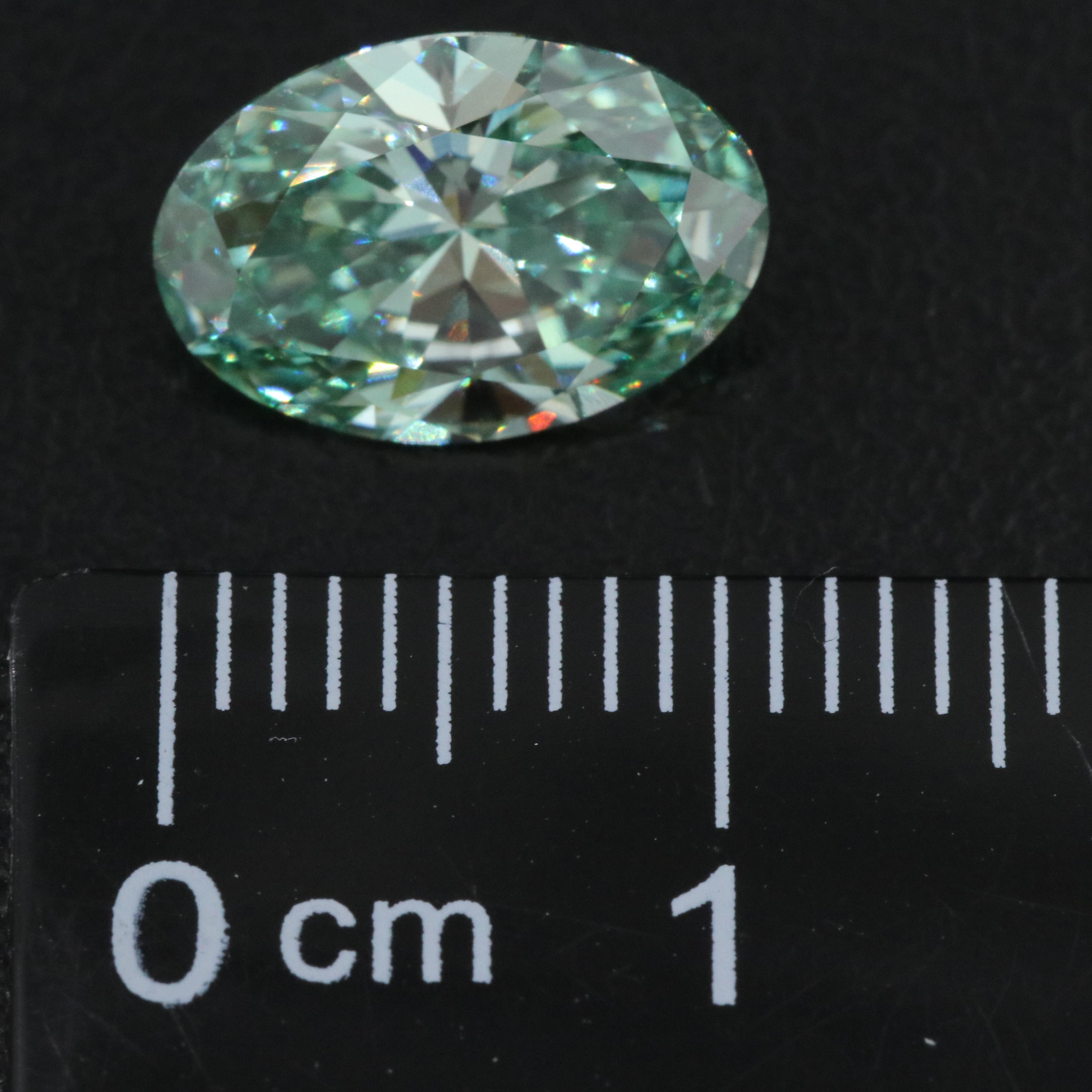 Loose 2.52 CT Lab Grown Fancy Green Diamond with IGI Report