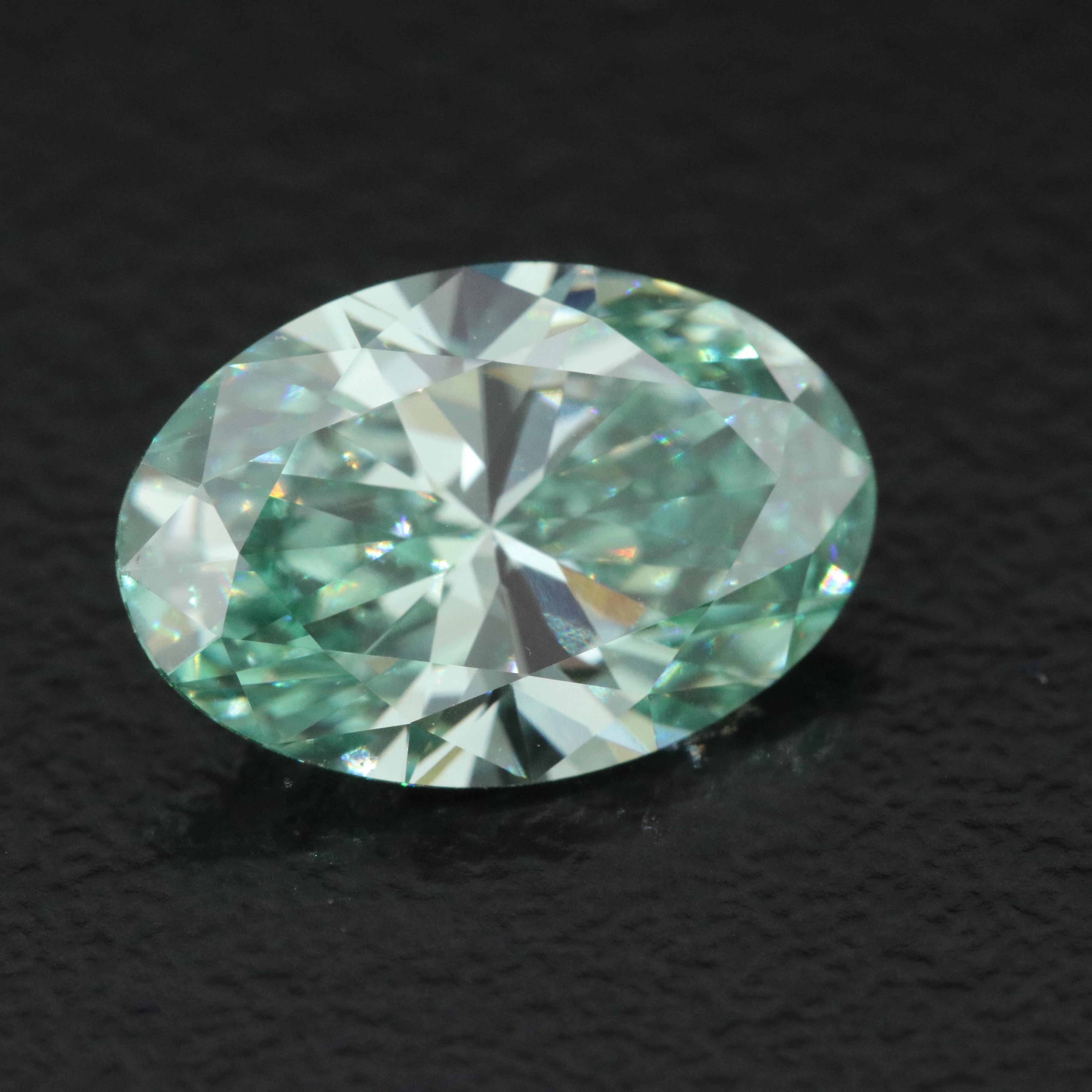 Loose 2.52 CT Lab Grown Fancy Green Diamond with IGI Report