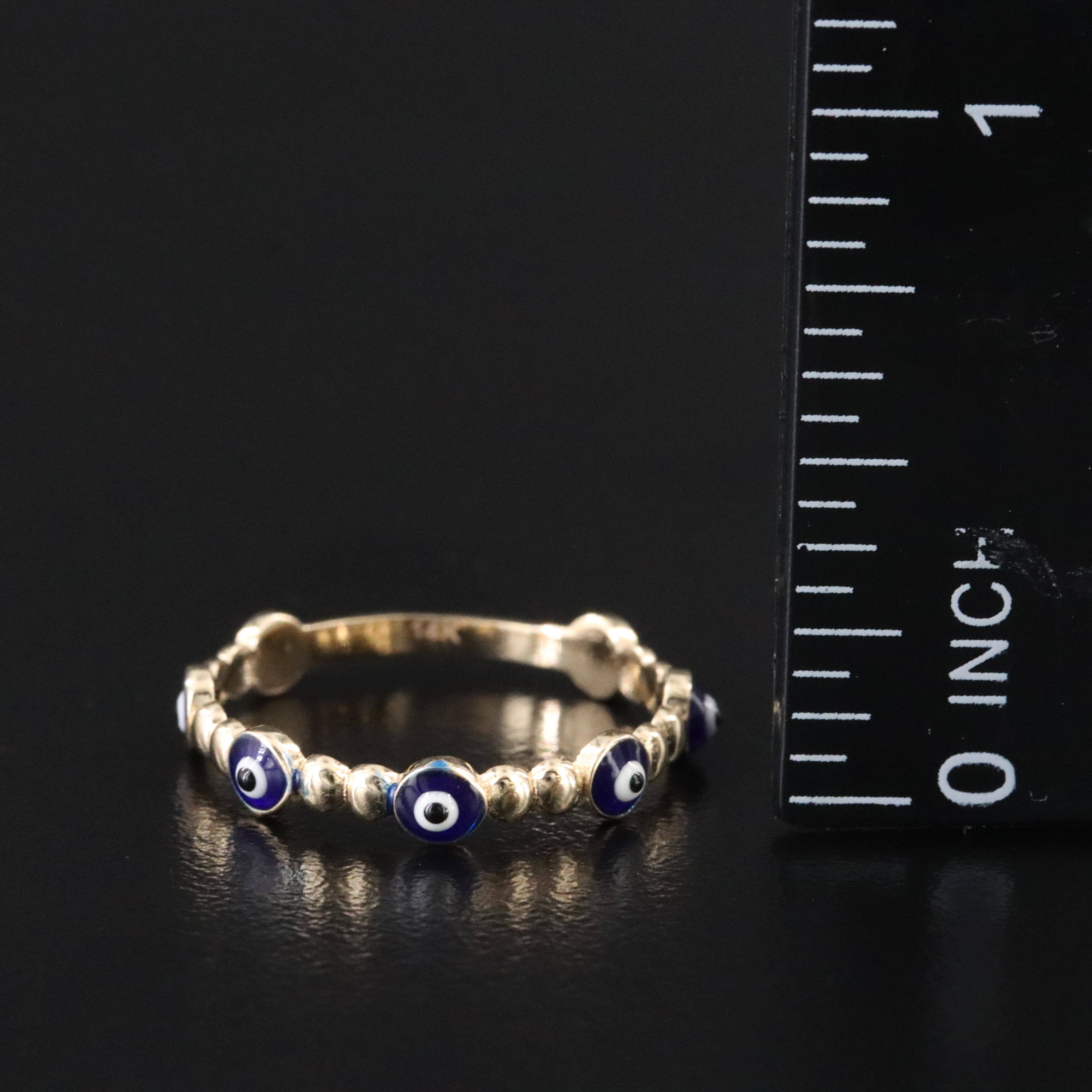 14K Evil Eye Enamel Ring
